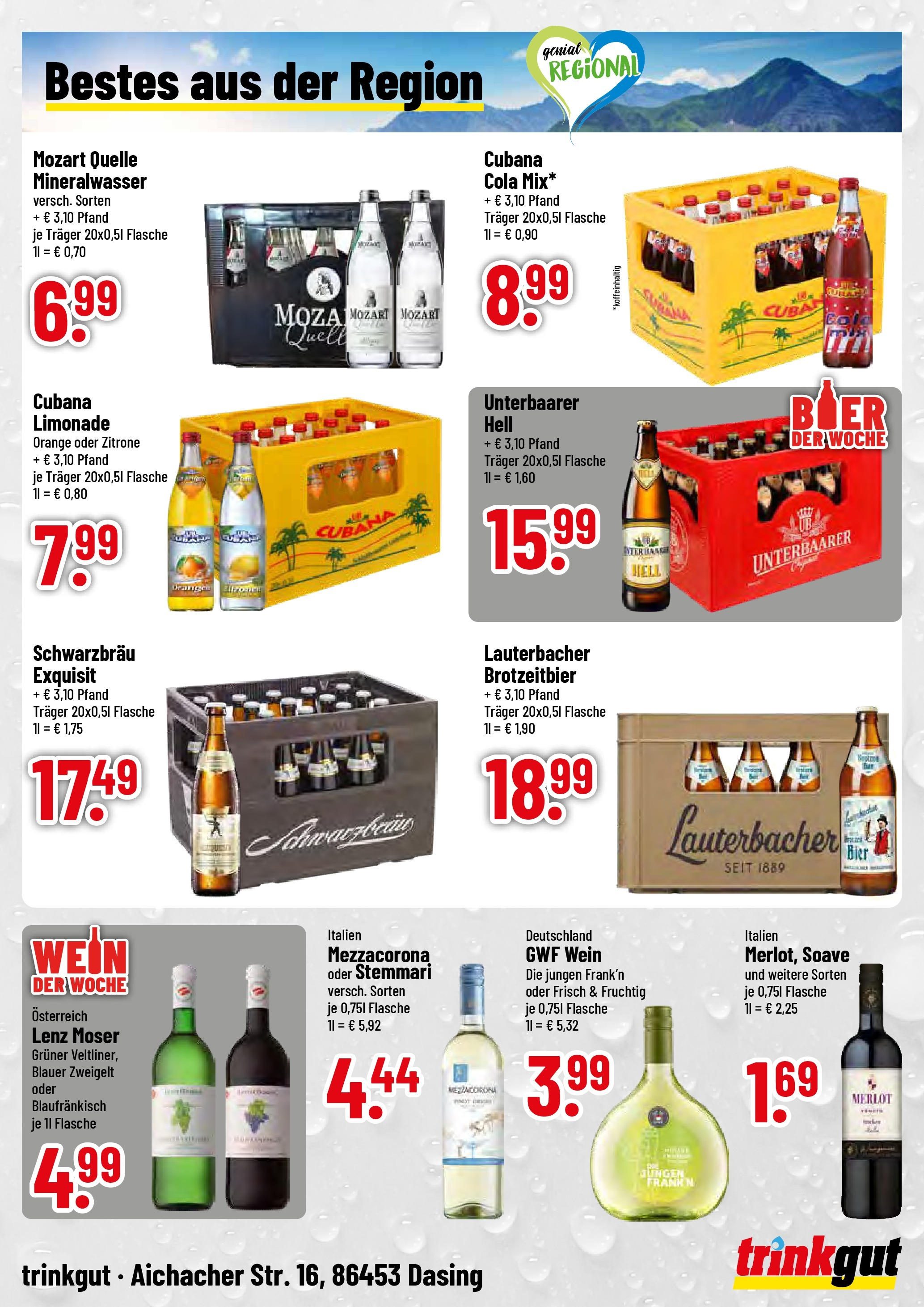 Trinkgut prospekt Dasing	 (ab 06.07.2025) » Angebote online | Seite: 4 | Produkte: Cola, Merlot, Limonade, Zitrone