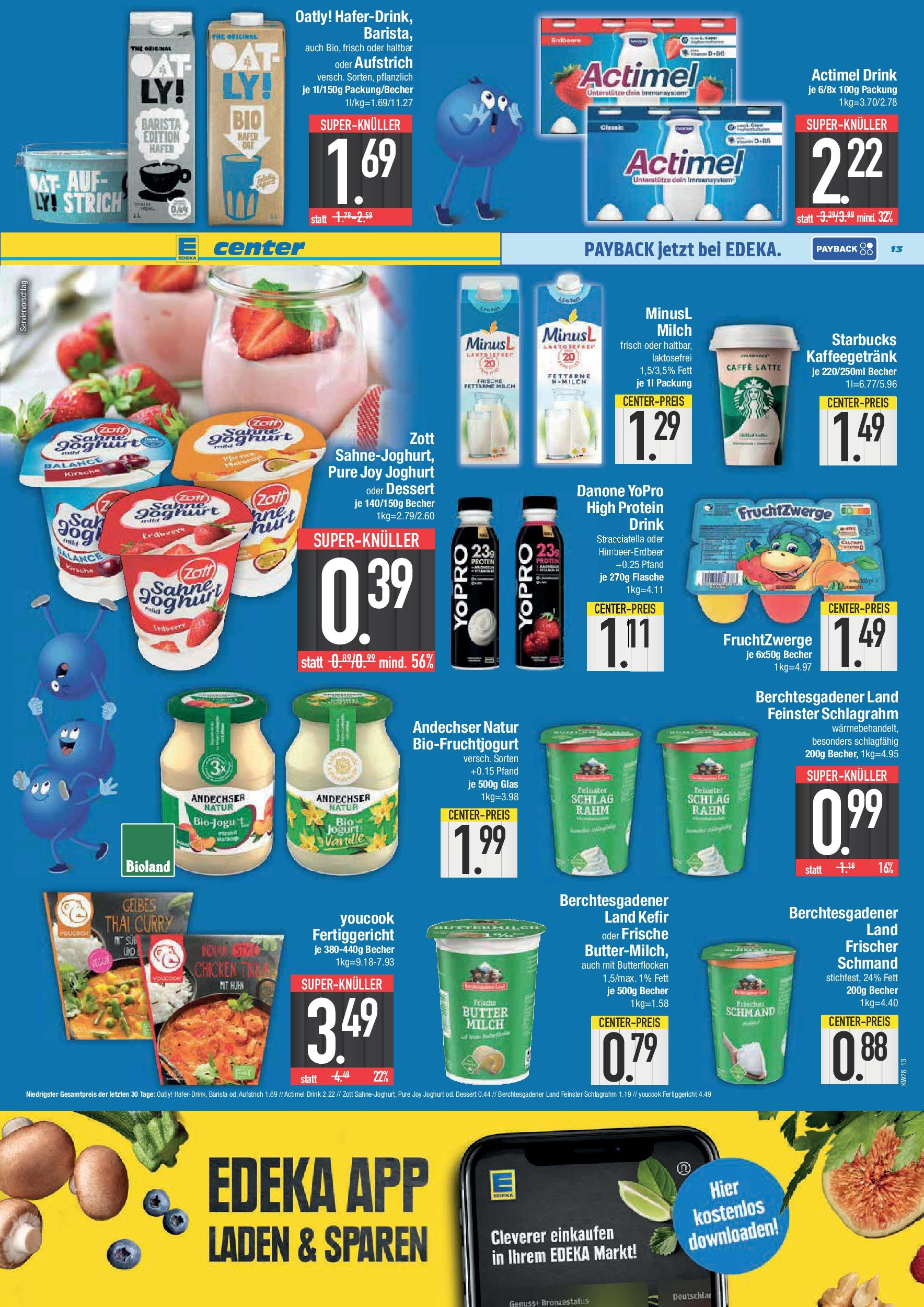Edeka prospekt München	 (ab 06.07.2025) » Angebote Online | Seite: 13 | Produkte: Kefir, Butter, Joghurt, Starbucks