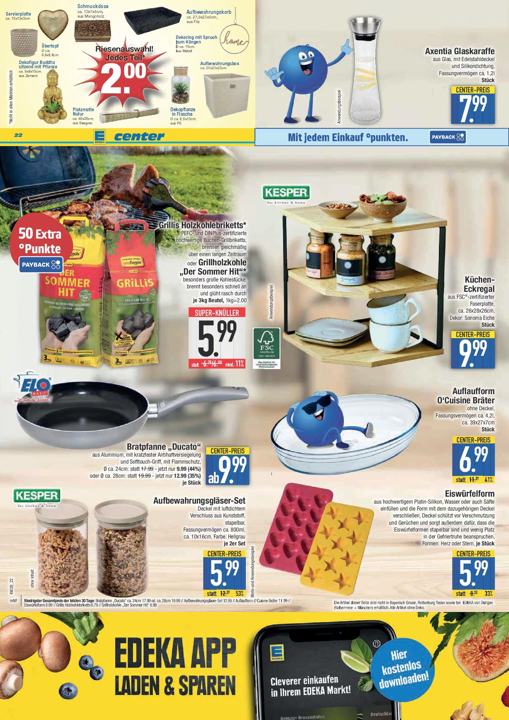 Edeka prospekt Hunderdorf	 (ab 06.07.2025) » Angebote Online | Seite: 22 | Produkte: Eckregal, Box, Wasser, Gefriertruhe