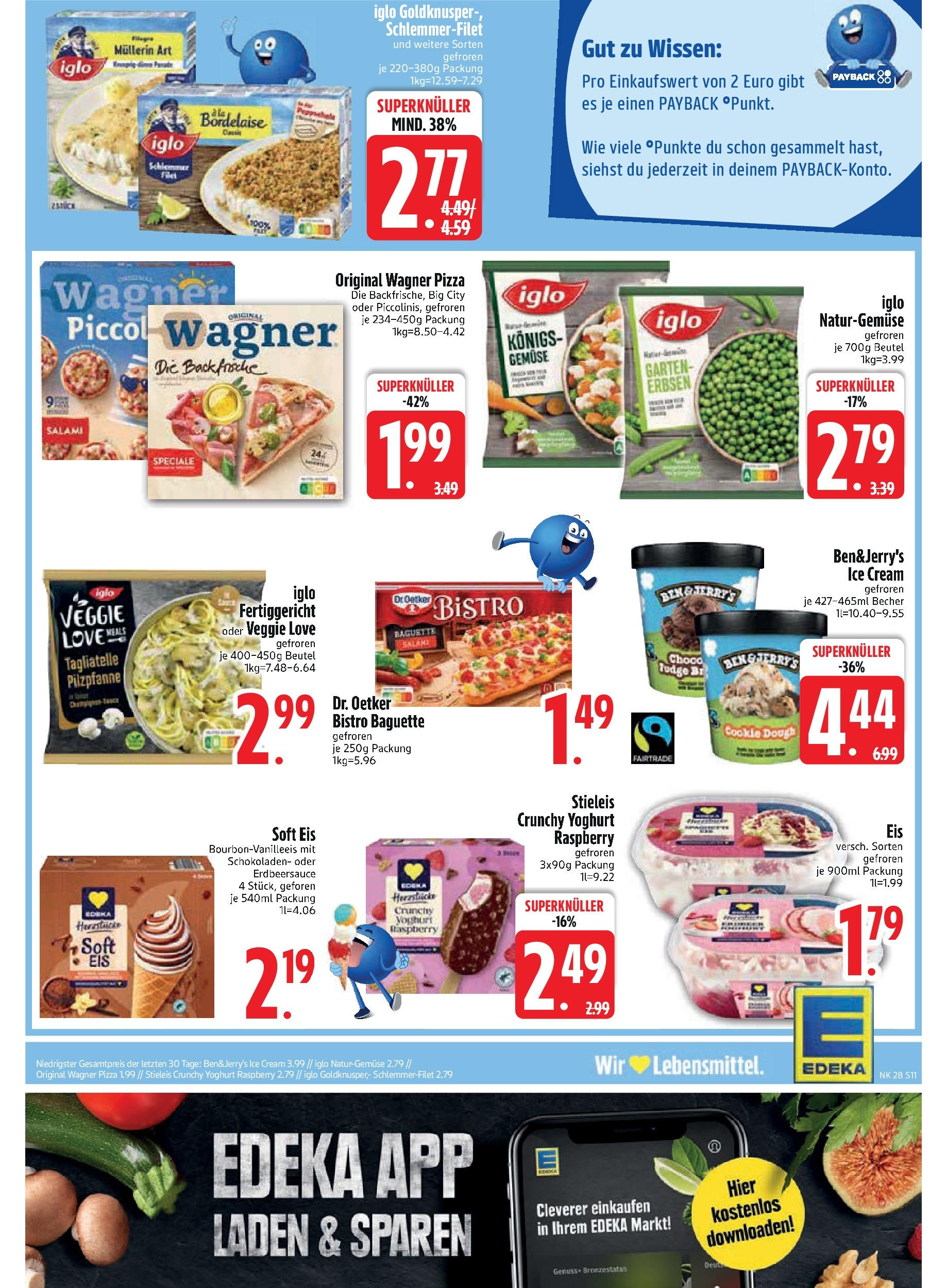Edeka prospekt Vilgertshofen-Issing	 (ab 06.07.2025) » Angebote Online | Seite: 13 | Produkte: Iglo, Wagner pizza, Salami, Erbsen