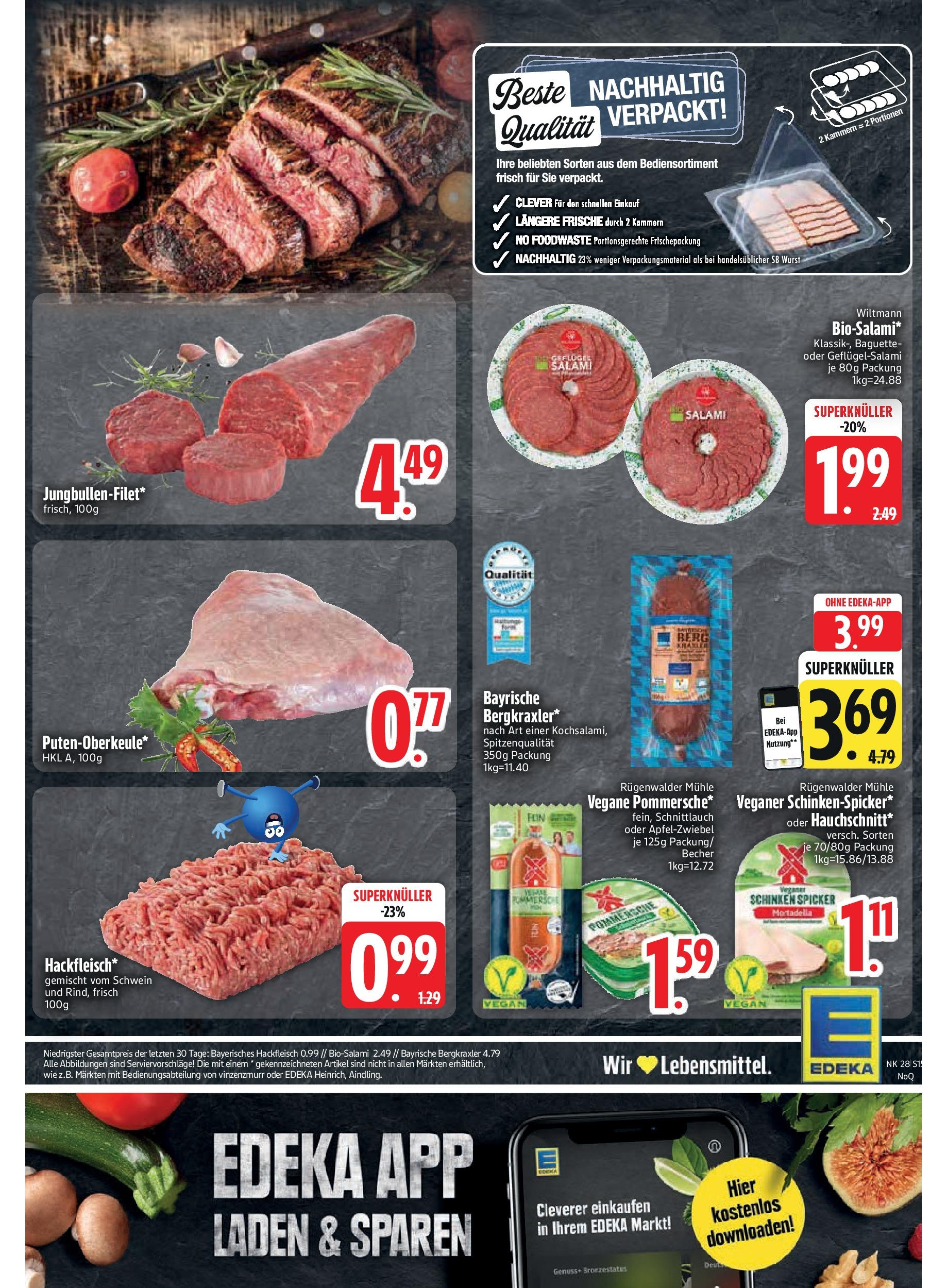Edeka prospekt Rötz	 (ab 06.07.2025) » Angebote Online | Seite: 17 | Produkte: Wurst, Salami, Schinken, Hackfleisch