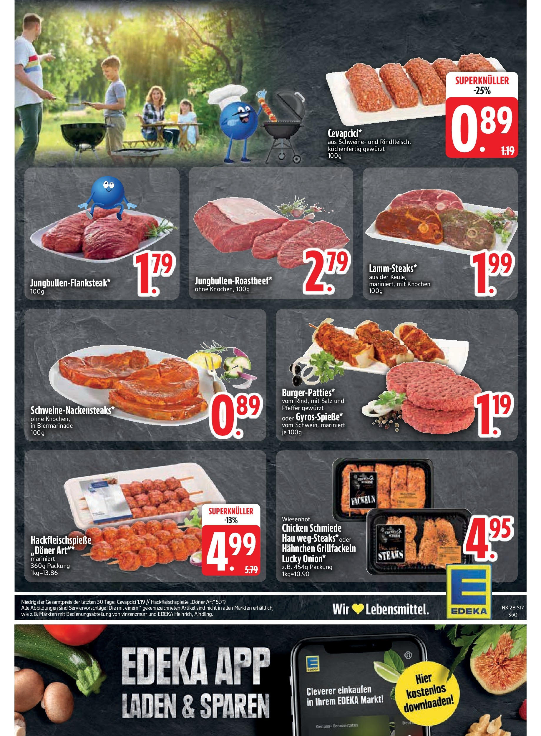 Edeka prospekt Vilgertshofen-Issing	 (ab 06.07.2025) » Angebote Online | Seite: 19 | Produkte: Hahnchen, Cevapcici, Salz, Pfeffer