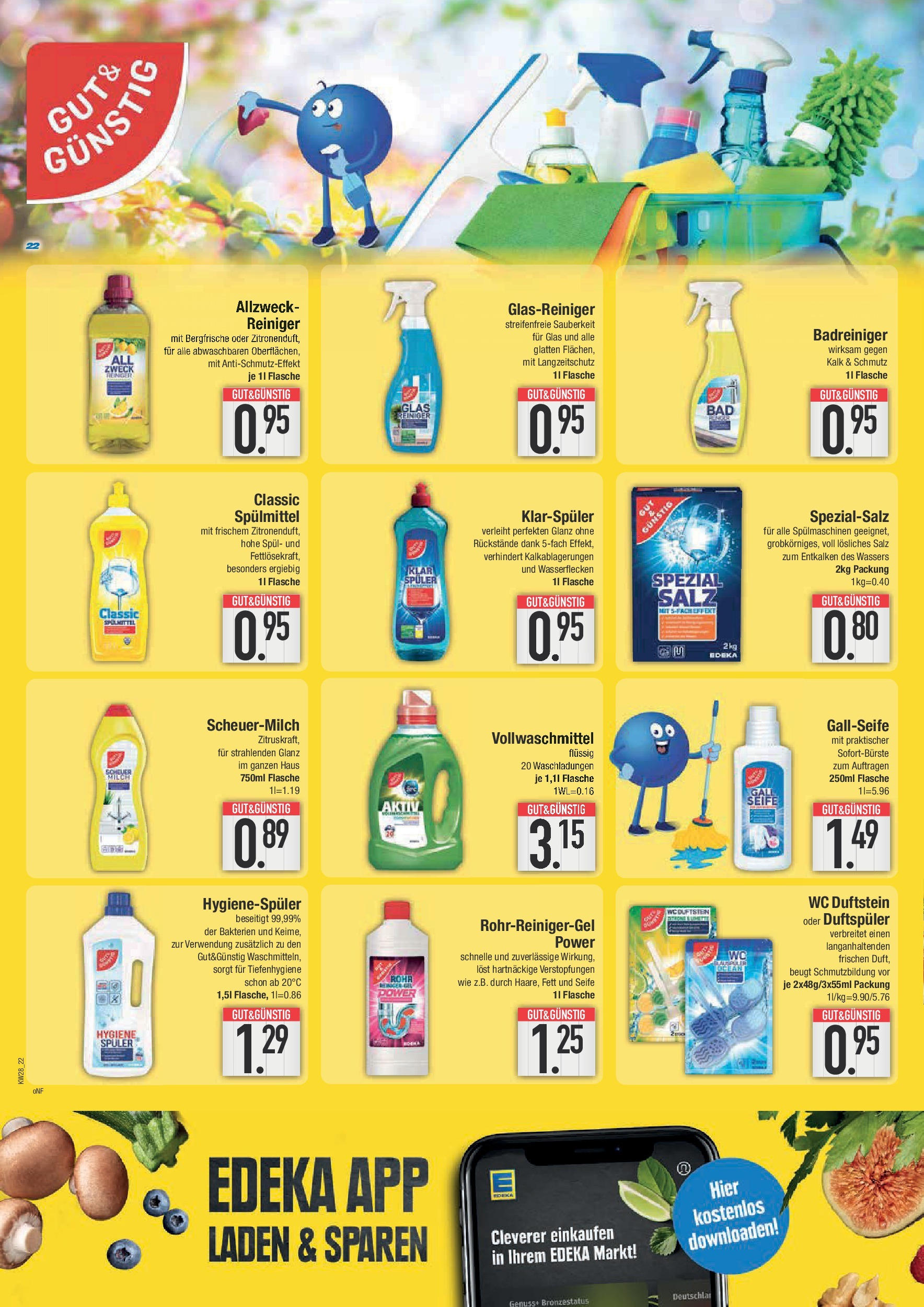 Edeka prospekt München	 (ab 06.07.2025) » Angebote Online | Seite: 22 | Produkte: Seife, Salz, Klarspüler