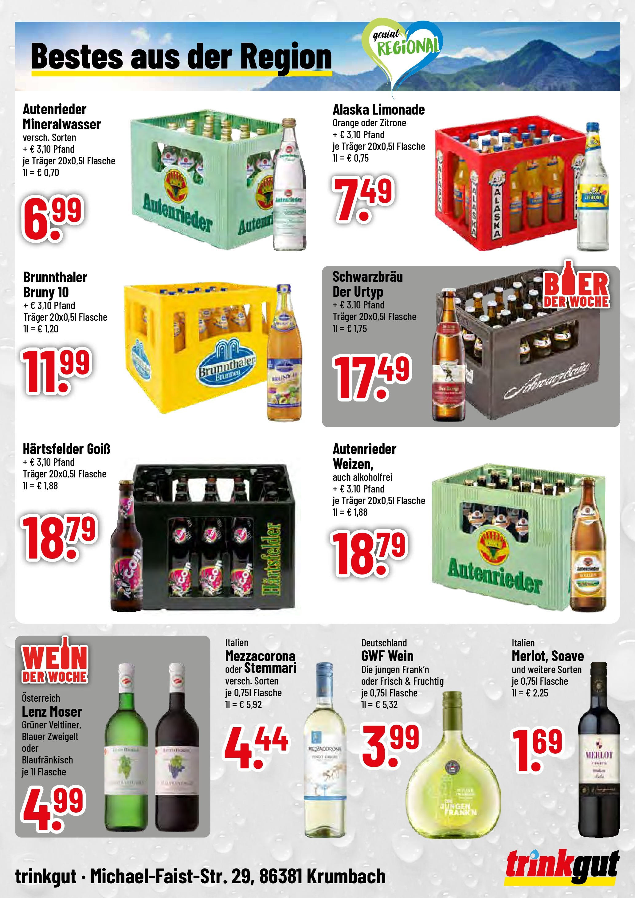 Trinkgut prospekt Krumbach	 (ab 06.07.2025) » Angebote online | Seite: 4 | Produkte: Merlot, Limonade, Mineralwasser, Zitrone