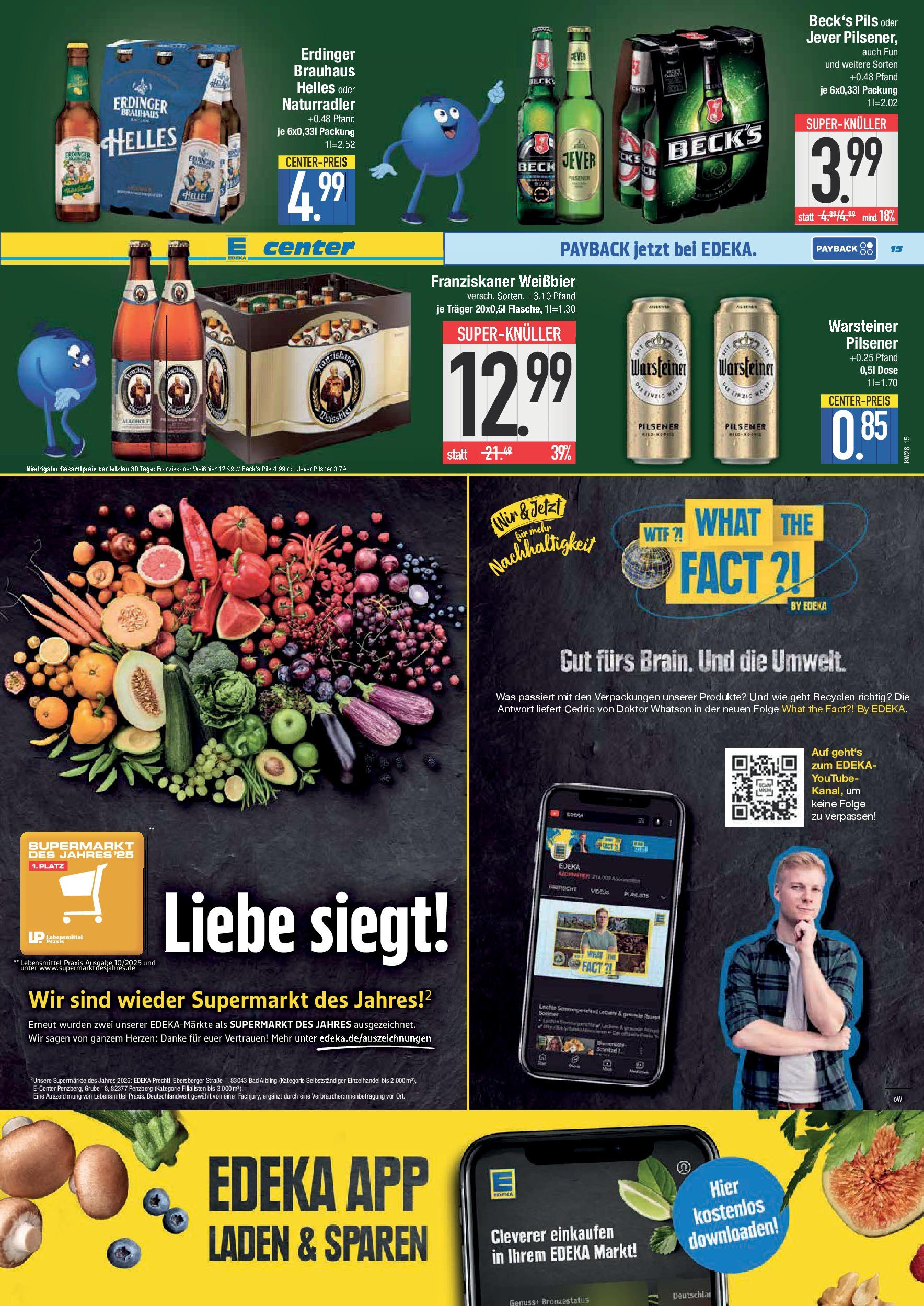 Edeka prospekt Hunderdorf	 (ab 06.07.2025) » Angebote Online | Seite: 15 | Produkte: Bier, Weißbier, Bad, Jever