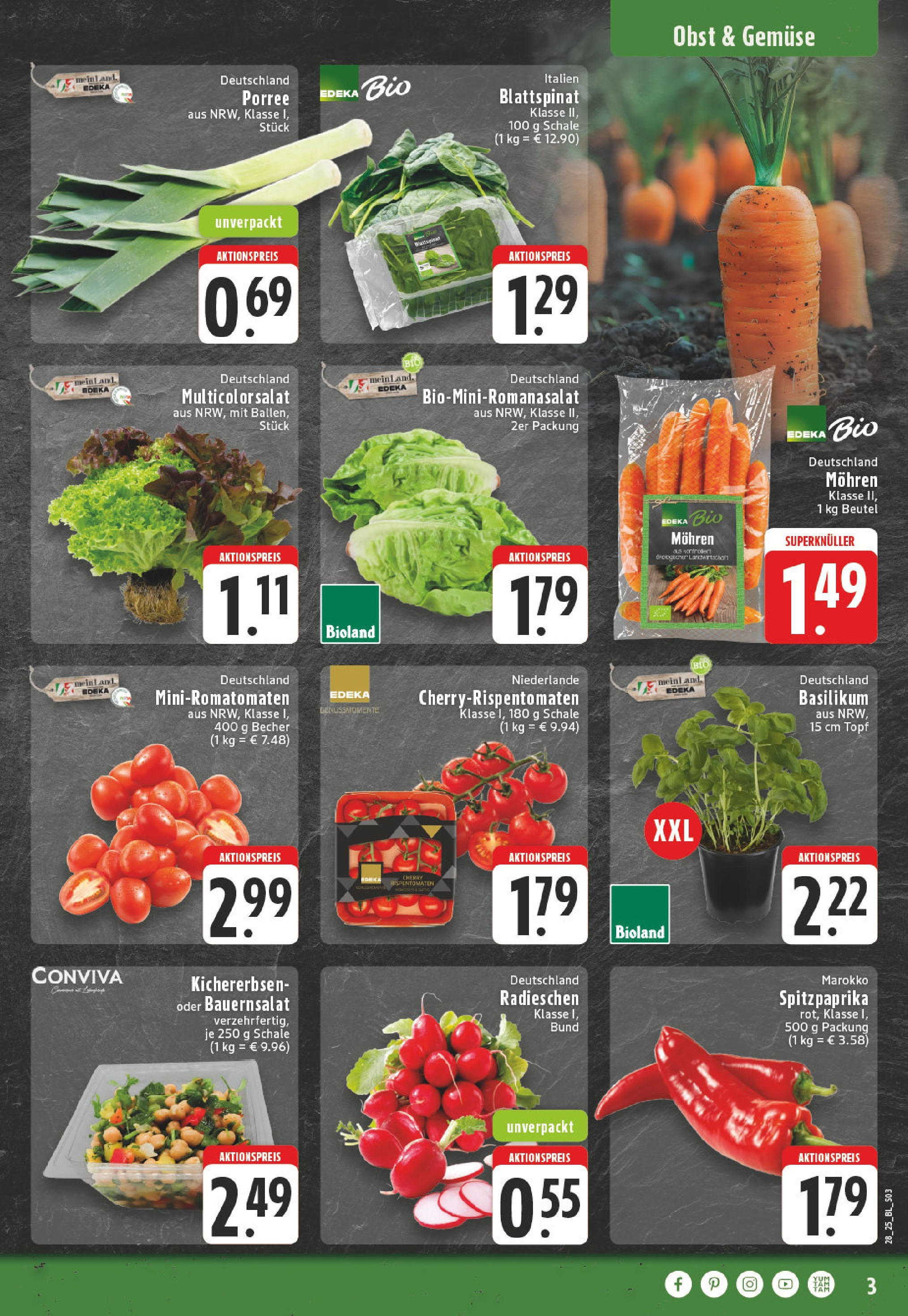 Edeka prospekt Neuwied	 (ab 06.07.2025) » Angebote Online | Seite: 3 | Produkte: Mohren, Gemüse, Obst
