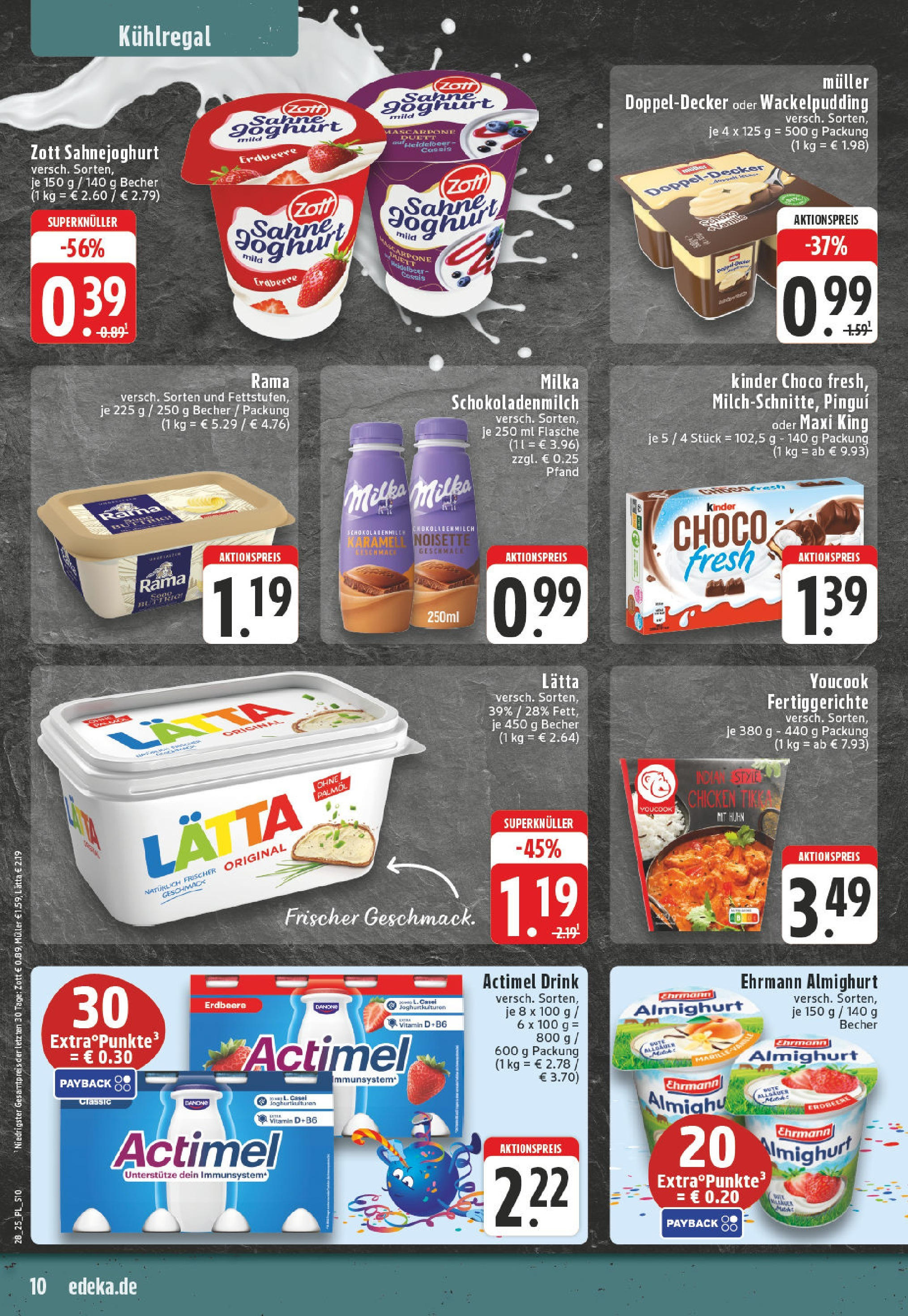 Edeka prospekt Bad Sassendorf	 (ab 06.07.2025) » Angebote Online | Seite: 10 | Produkte: Rama, Milka, Pudding, Lätta