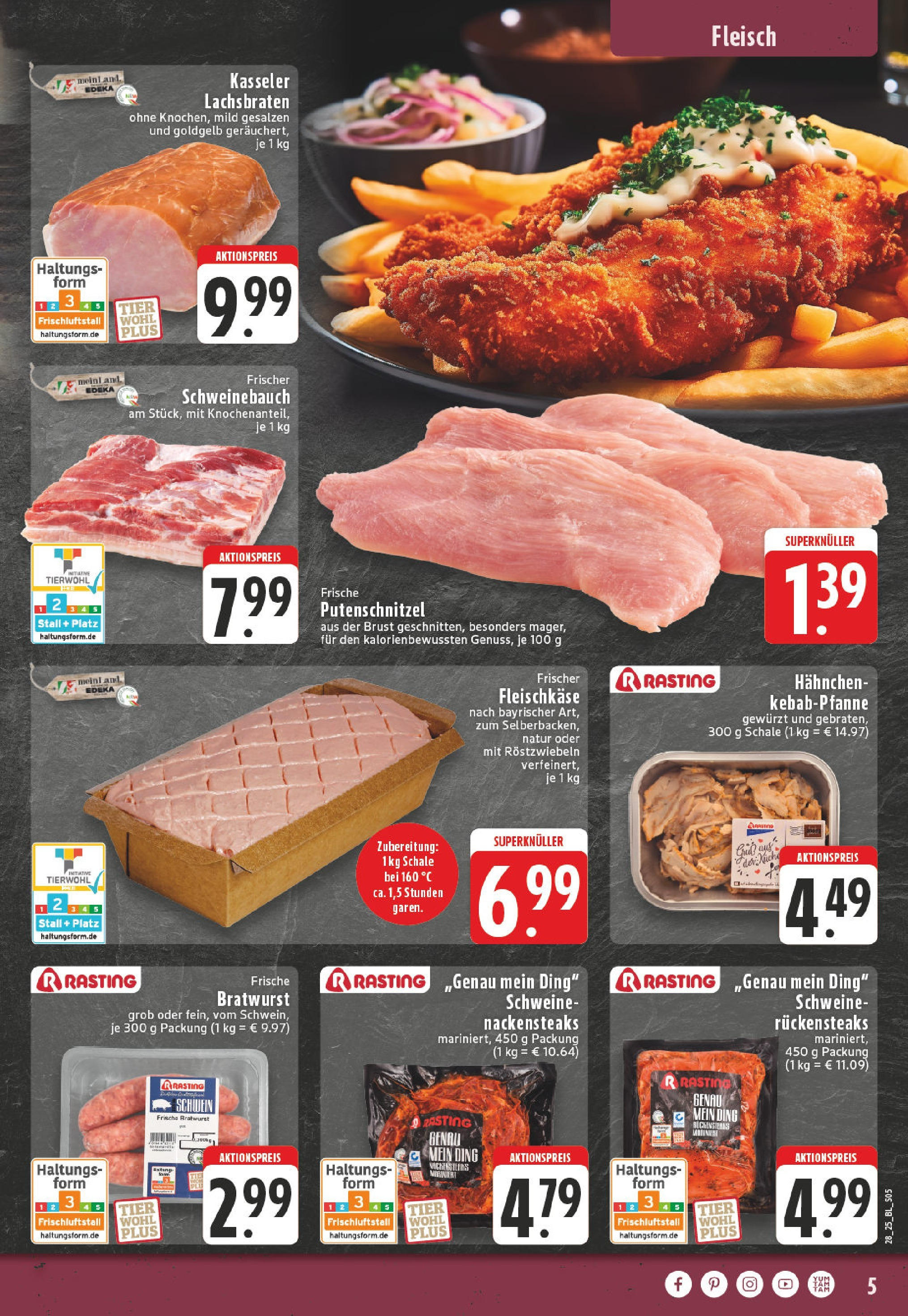 Edeka prospekt Neuwied	 (ab 06.07.2025) » Angebote Online | Seite: 5 | Produkte: Nackensteaks, Schweinebauch, Bratwurst, Steak
