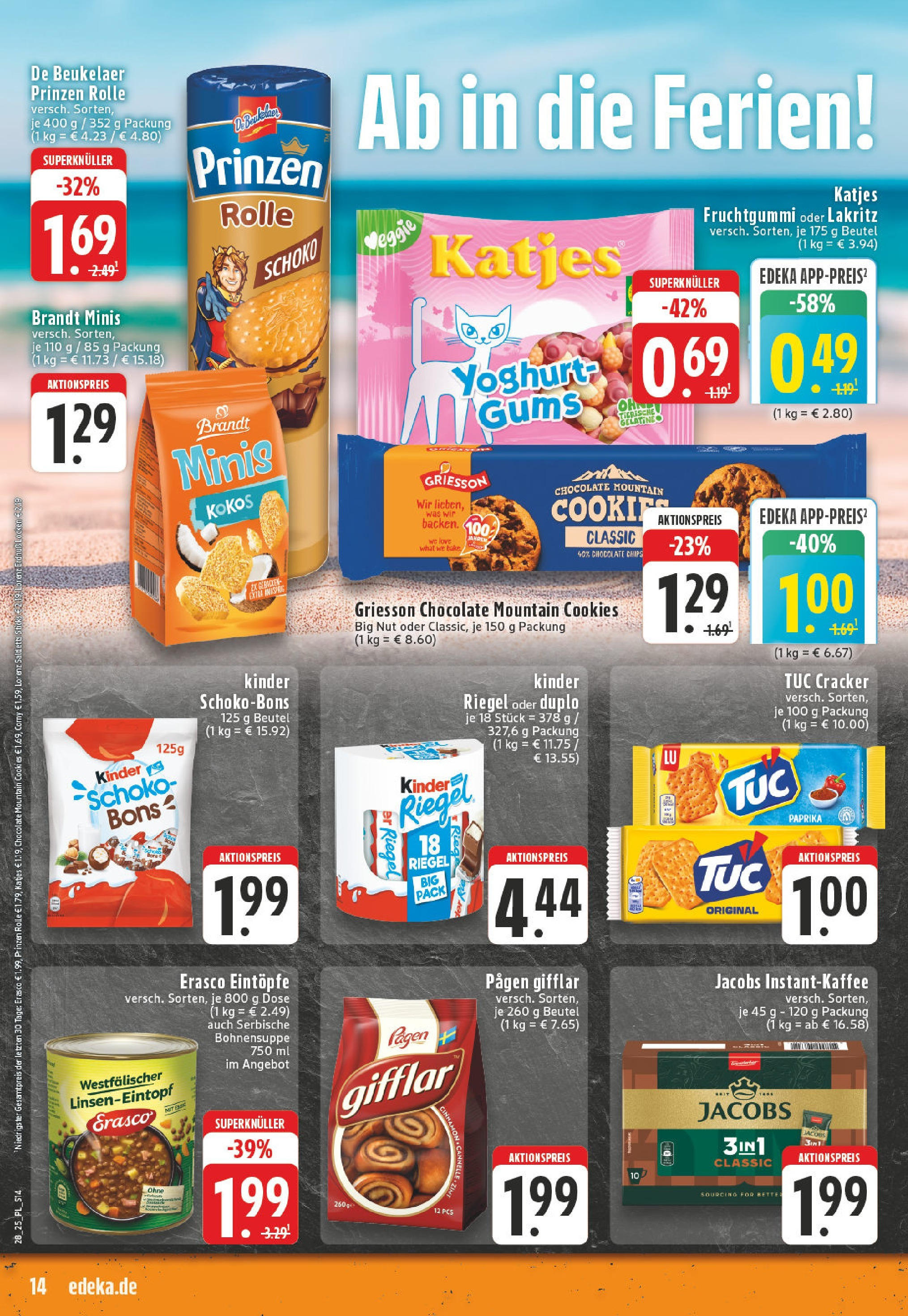 Edeka prospekt Bad Sassendorf	 (ab 06.07.2025) » Angebote Online | Seite: 14 | Produkte: Katjes, Kinder riegel, Paprika, Chips