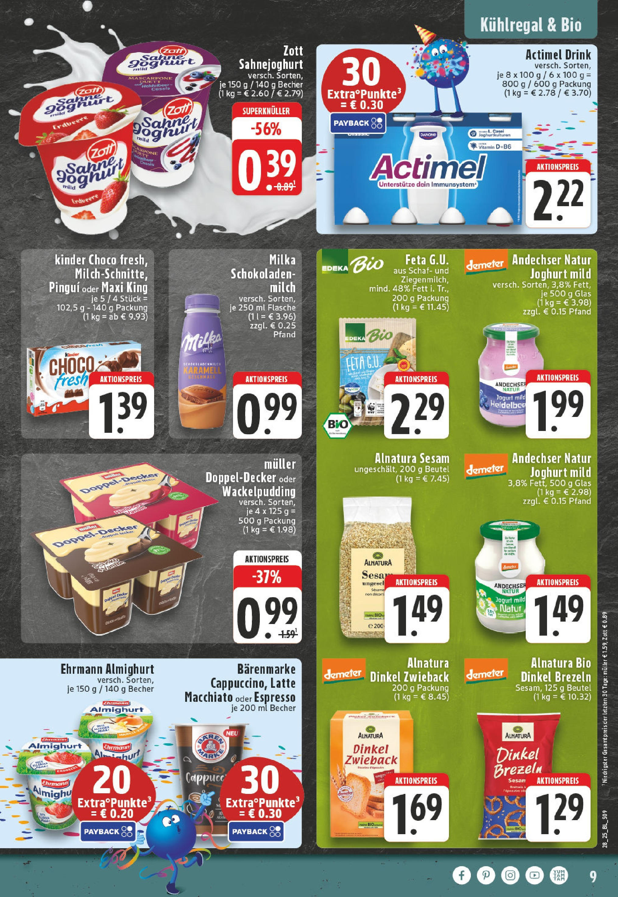 Edeka prospekt Neuwied	 (ab 06.07.2025) » Angebote Online | Seite: 9 | Produkte: Actimel, Mascarpone, Joghurt, Pudding