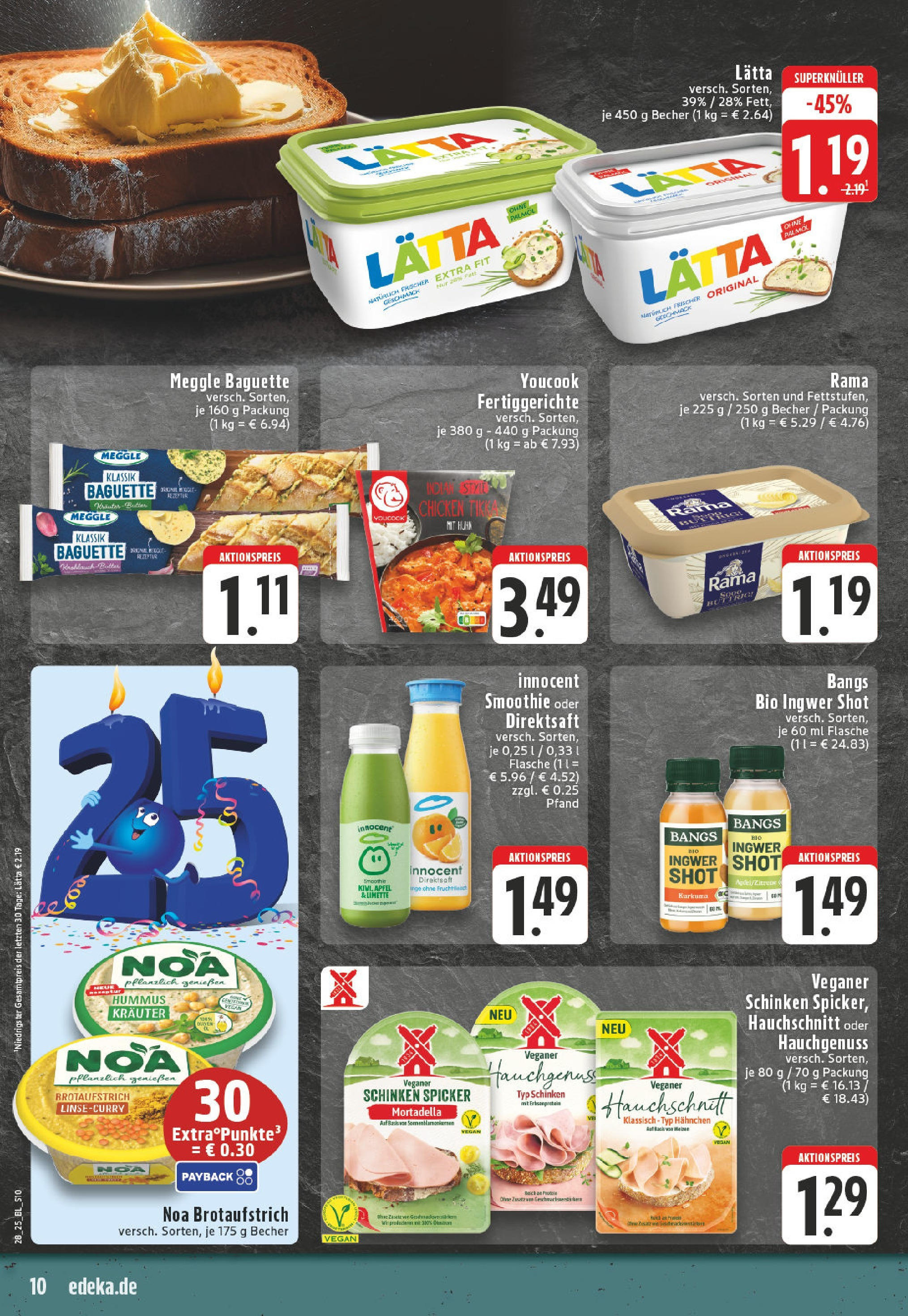 Edeka prospekt Neuwied	 (ab 06.07.2025) » Angebote Online | Seite: 10 | Produkte: Hahnchen, Rama, Fertiggerichte, Schinken