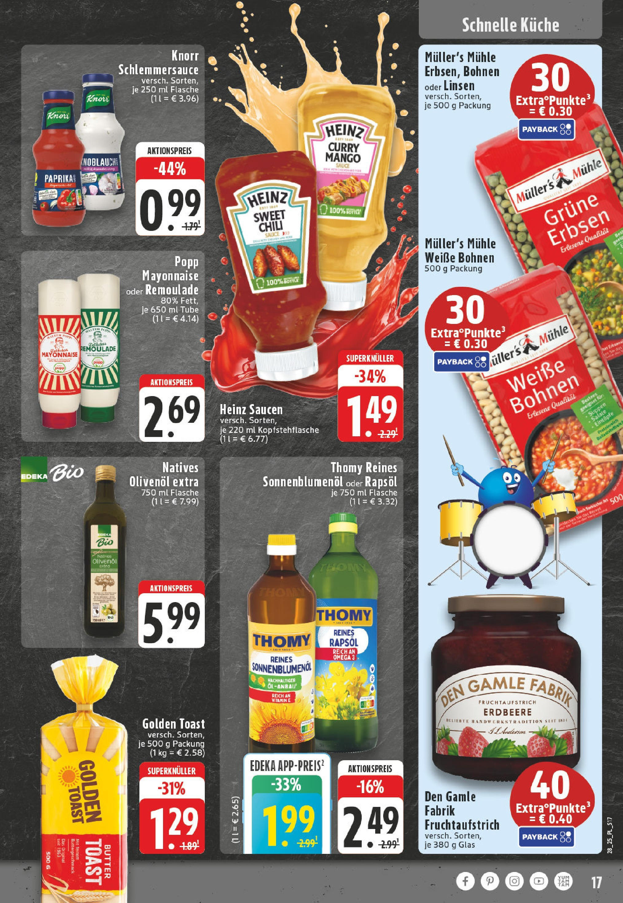 Edeka prospekt Bad Sassendorf	 (ab 06.07.2025) » Angebote Online | Seite: 17 | Produkte: Mühle, Sonnenblumenol, Mango, Erbsen