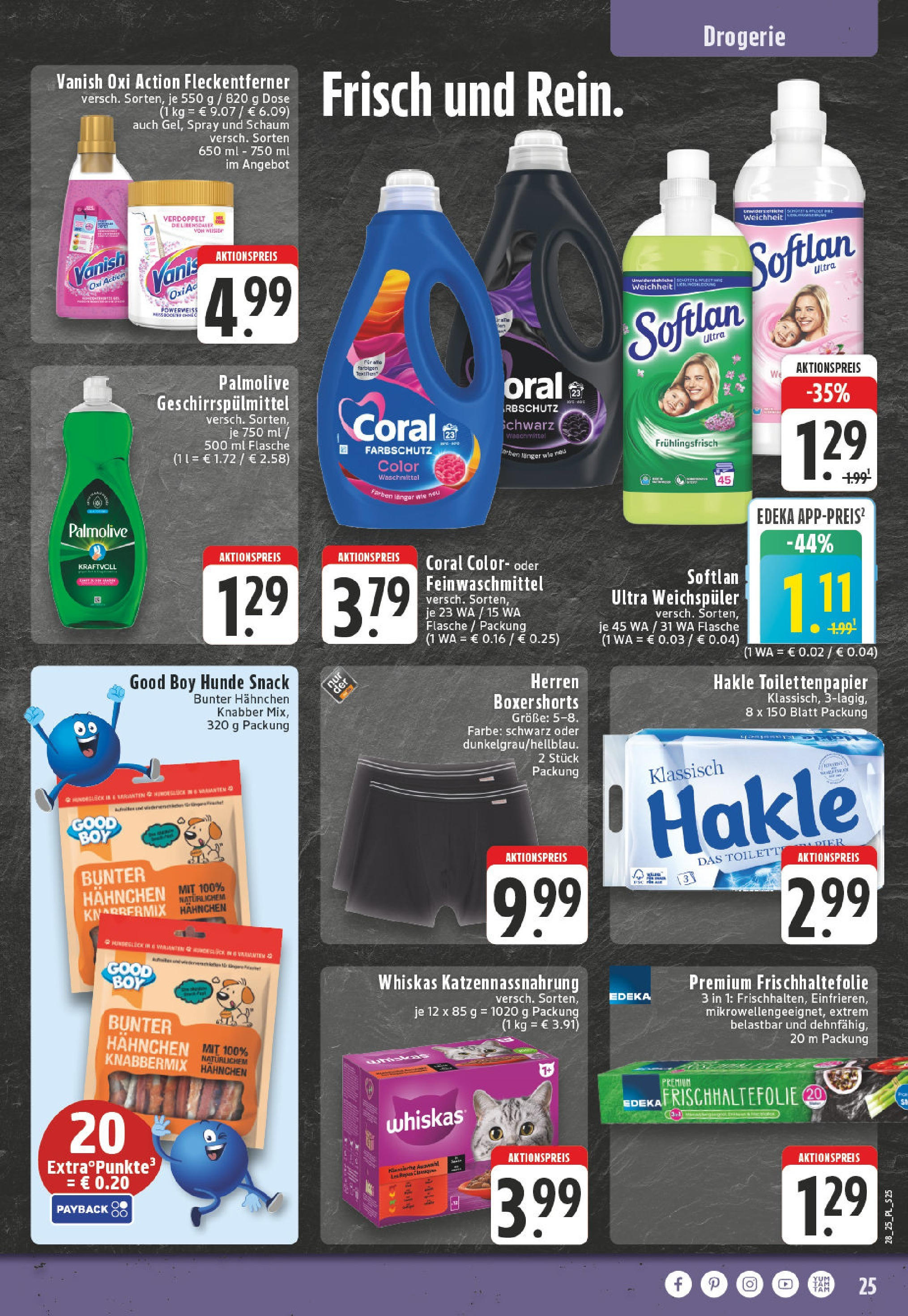 Edeka prospekt Bad Sassendorf	 (ab 06.07.2025) » Angebote Online | Seite: 25 | Produkte: Hahnchen, Geschirrspülmittel, Boxer, Whiskas