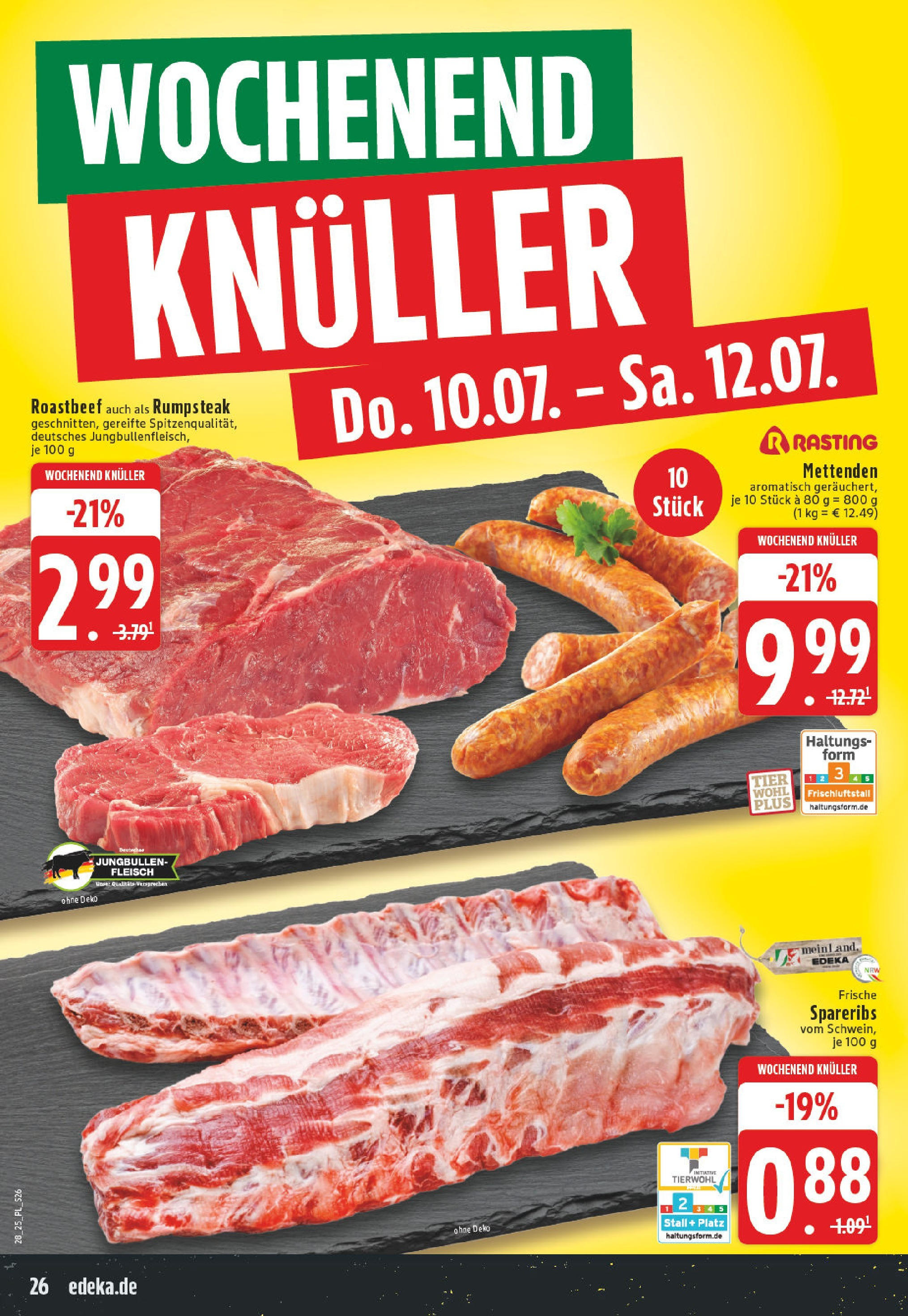 Edeka prospekt Bad Sassendorf	 (ab 06.07.2025) » Angebote Online | Seite: 26 | Produkte: Rumpsteak, Roastbeef, Fleisch