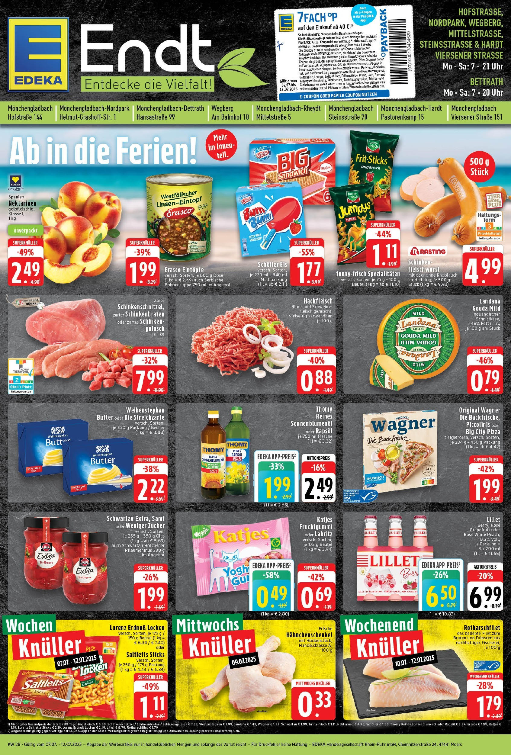 Edeka prospekt Mönchengladbach	 (ab 06.07.2025) » Angebote Online | Seite: 1 | Produkte: Butter, Nektarinen, Katjes, Zucker