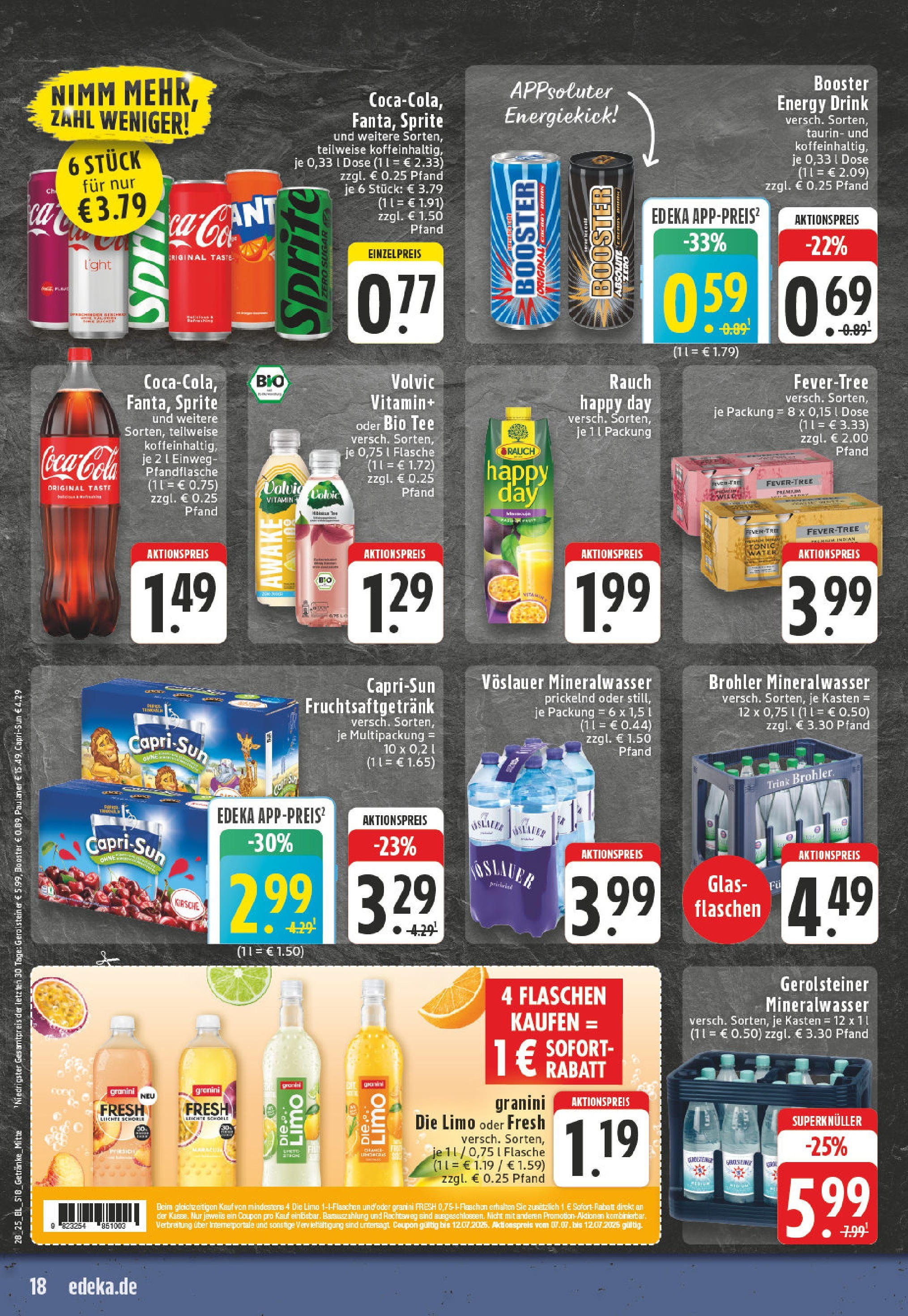 Edeka prospekt Vreden	 (ab 06.07.2025) » Angebote Online | Seite: 18 | Produkte: Granini, Tee, Paulaner, Gerolsteiner