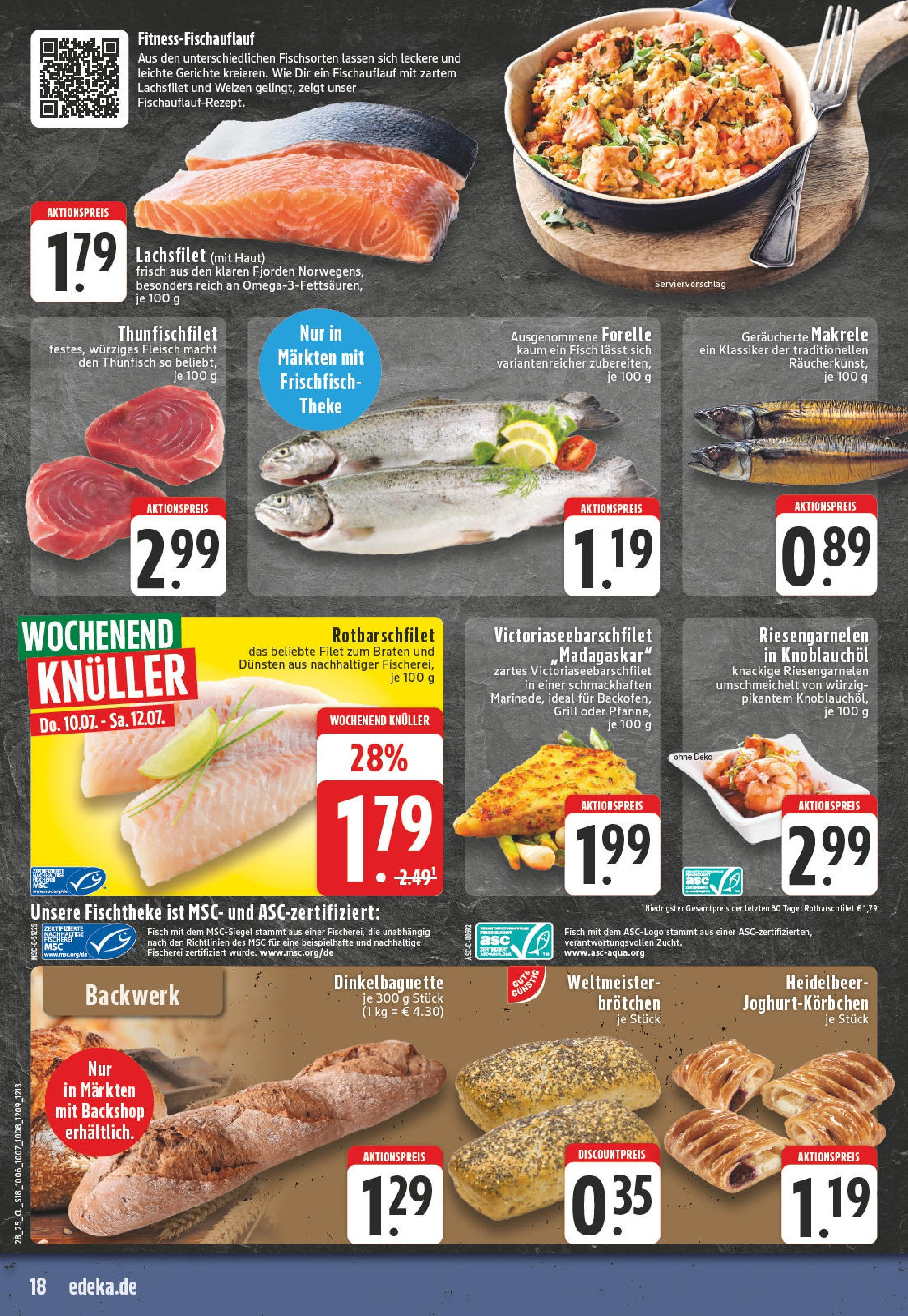 Edeka prospekt Dorsten	 (ab 06.07.2025) » Angebote Online | Seite: 18 | Produkte: Theke, Thunfisch, Baguette, Fleisch