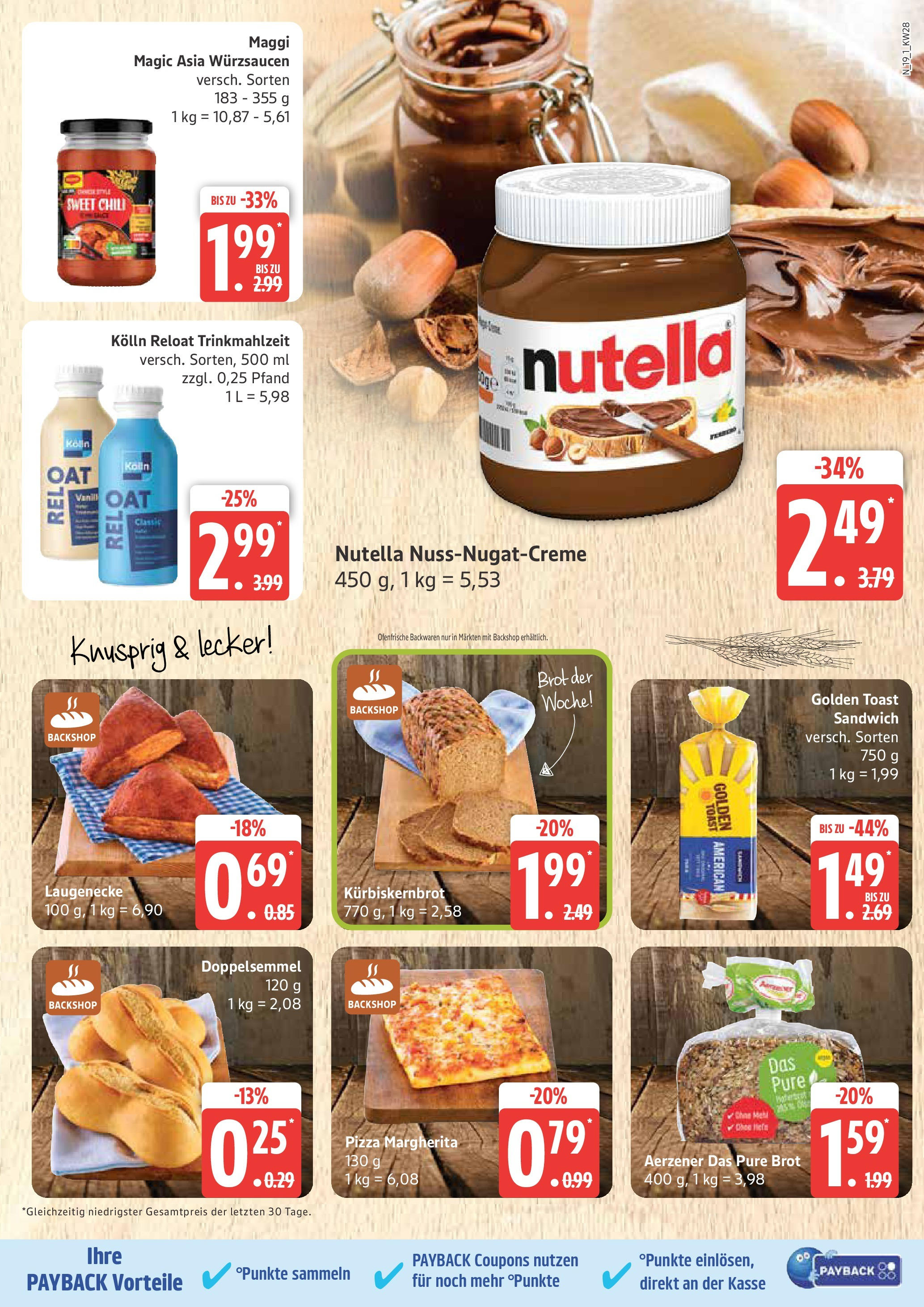 Marktkauf - Marktkauf: Wochenangebote (ab 06.07.2025) » Angebote online | Seite: 19 | Produkte: Mehl, Maggi, Nutella, Pizza