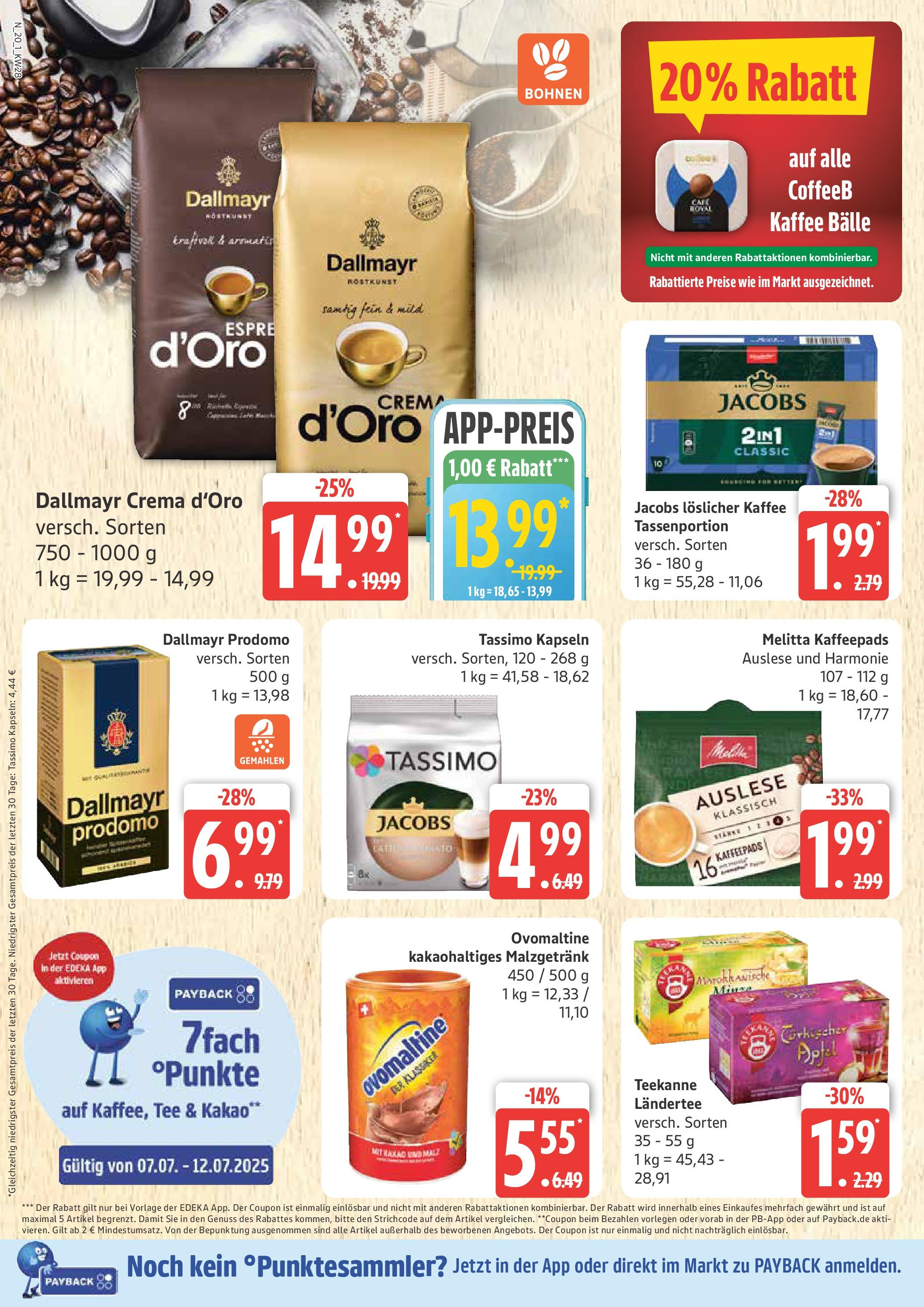 Marktkauf - Marktkauf: Wochenangebote (ab 06.07.2025) » Angebote online | Seite: 20 | Produkte: Melitta, Teekanne, Tee, Tassimo