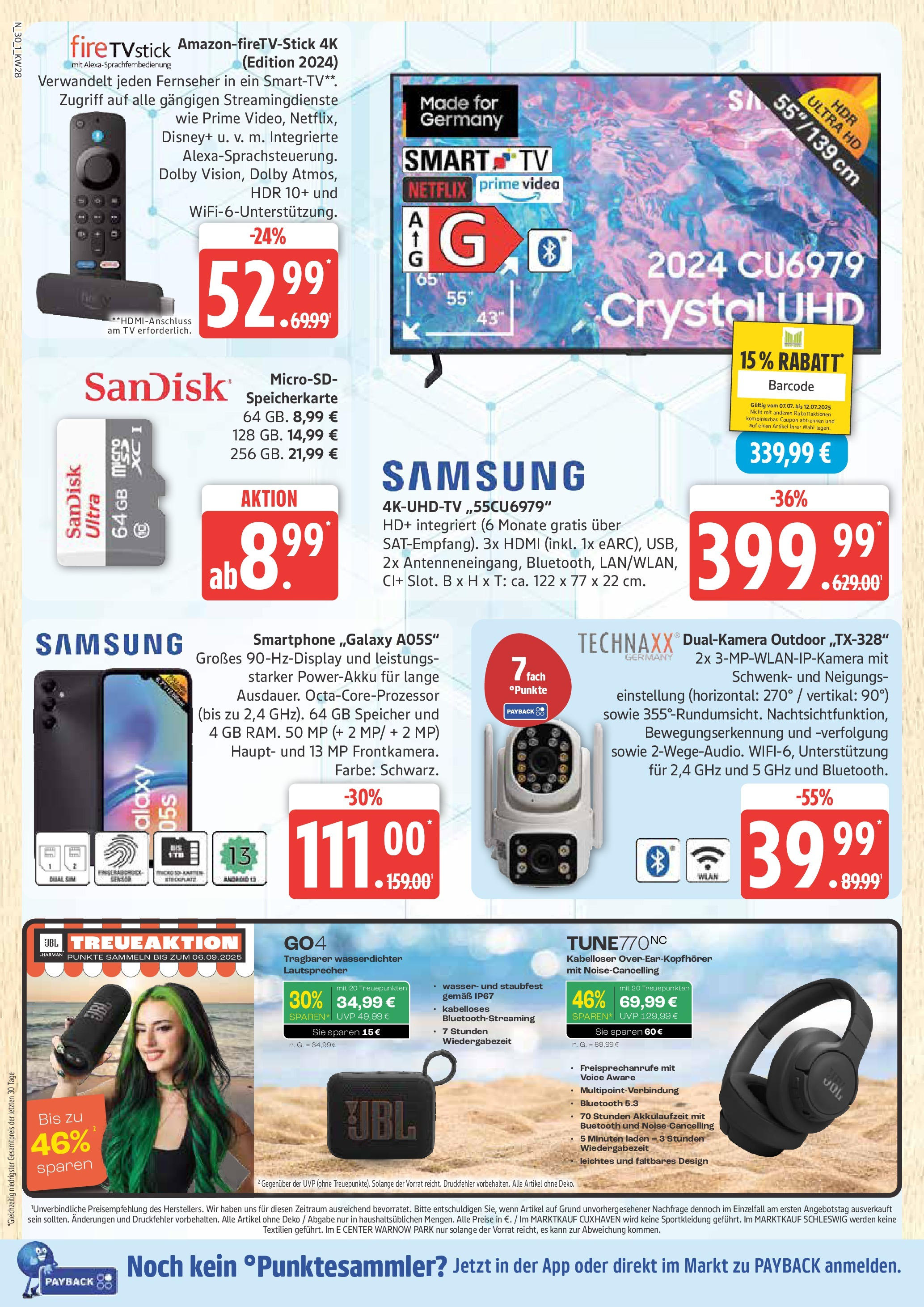 Marktkauf - Marktkauf: Wochenangebote (ab 06.07.2025) » Angebote online | Seite: 30 | Produkte: Lautsprecher, Smart TV, Wasser, TV