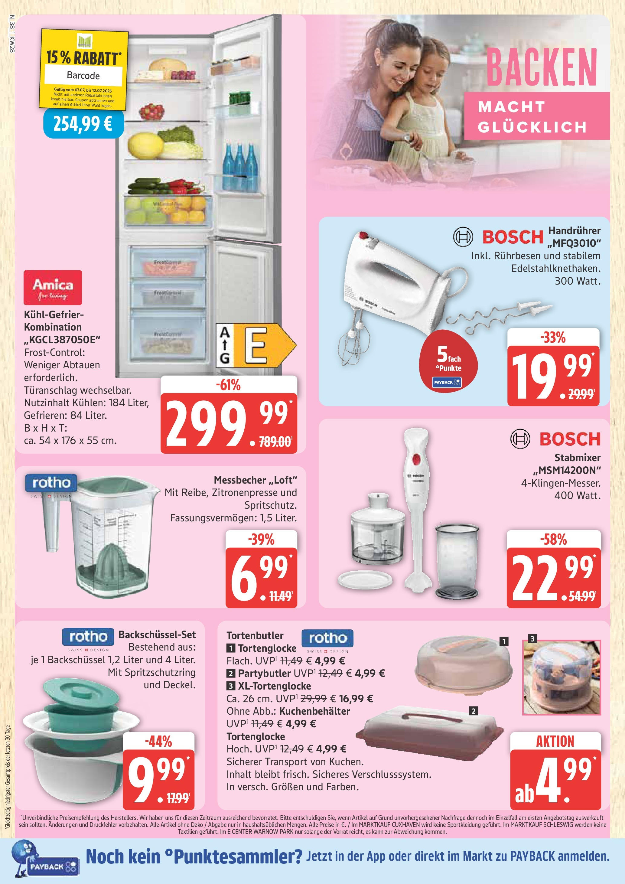 Marktkauf - Marktkauf: Wochenangebote (ab 06.07.2025) » Angebote online | Seite: 38 | Produkte: Bosch, Mixer, Rührbesen, Stabmixer