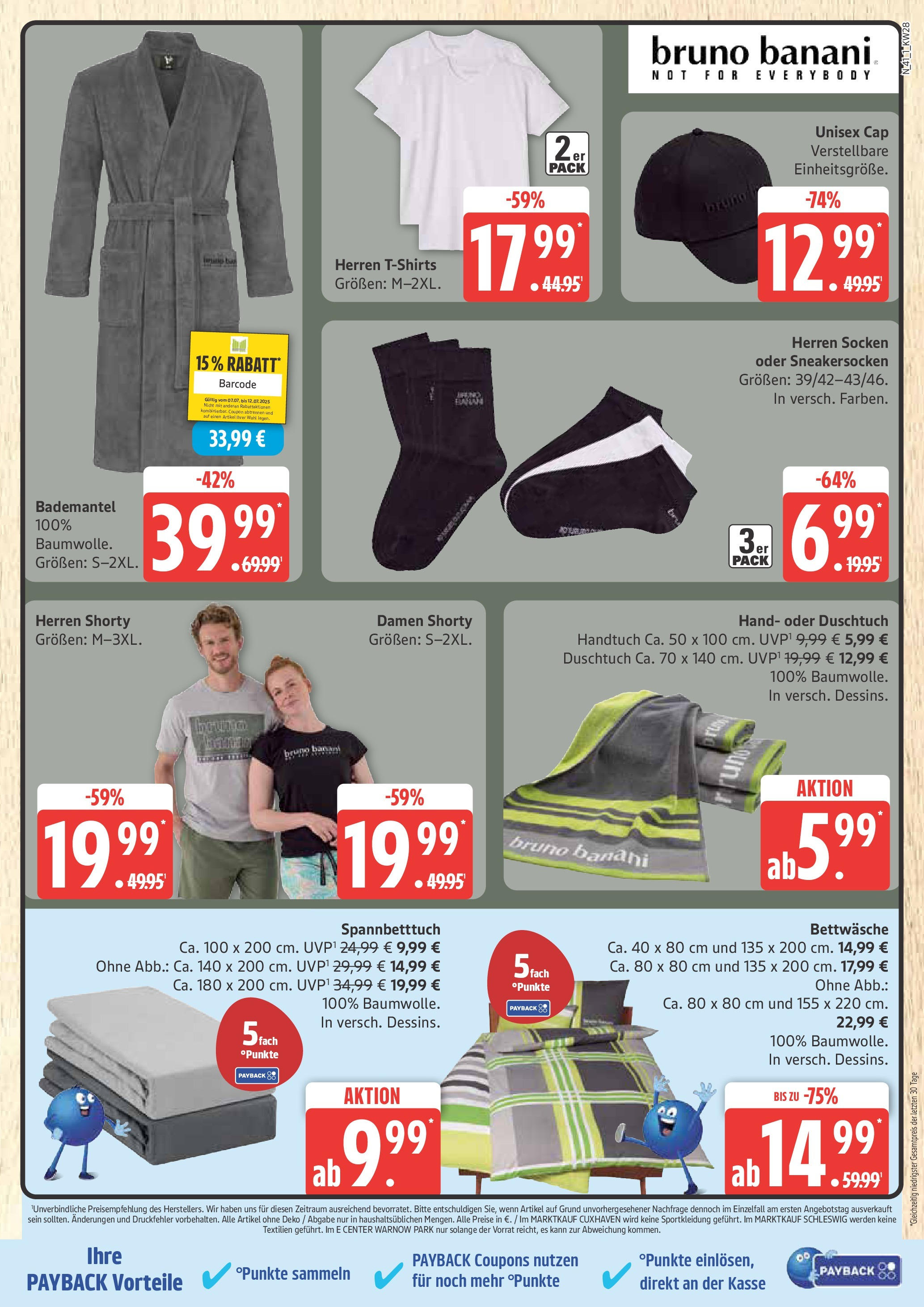 Marktkauf - Marktkauf: Wochenangebote (ab 06.07.2025) » Angebote online | Seite: 41 | Produkte: T-Shirt, Bettwäsche, Socken, Bademantel