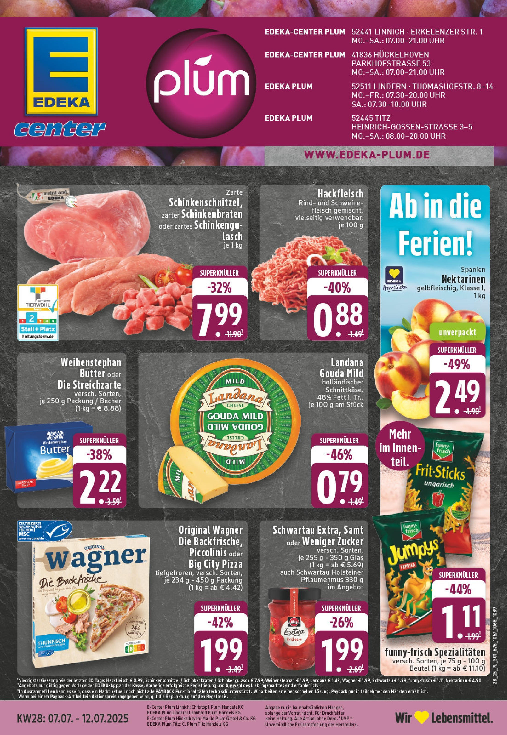 Edeka prospekt Linnich	 (ab 06.07.2025) » Angebote Online | Seite: 1 | Produkte: Nektarinen, Thunfisch, Funny frisch, Paprika