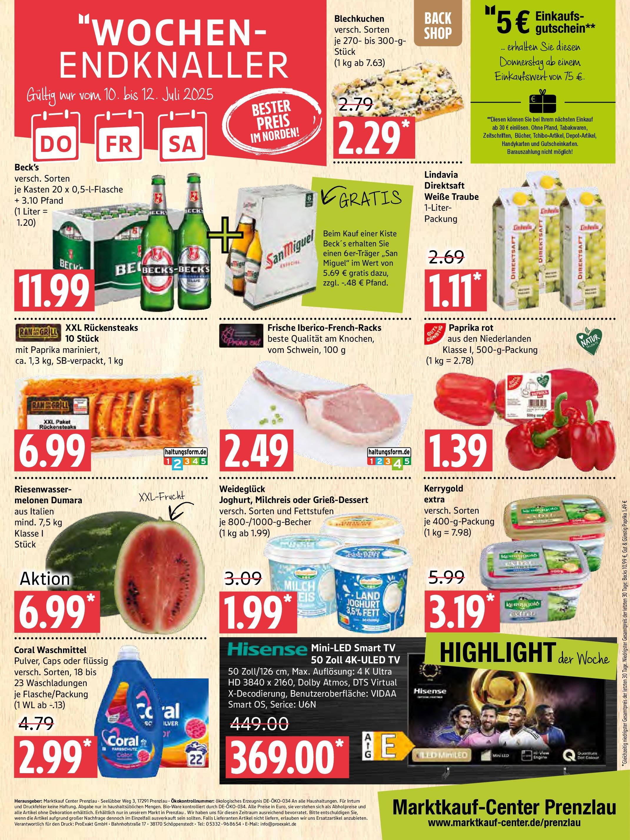 Marktkauf - Marktkauf: Wochenangebote (ab 06.07.2025) » Angebote online | Seite: 12 | Produkte: Butter, Paprika rot, Smart TV, Paprika