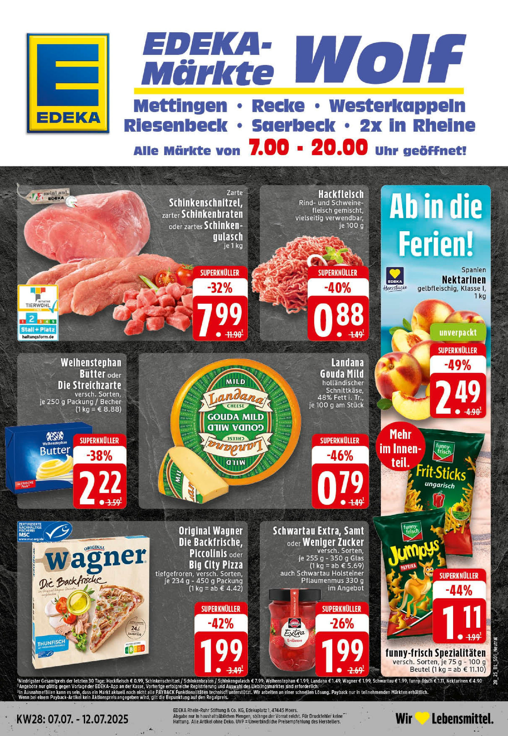 EDEKA Prospekt ab 06.07.2025 - Prospekt Mettingen Online Vorschau von dem Prospekt des Geschäftes Edeka, gültig ab dem 06.07.2025