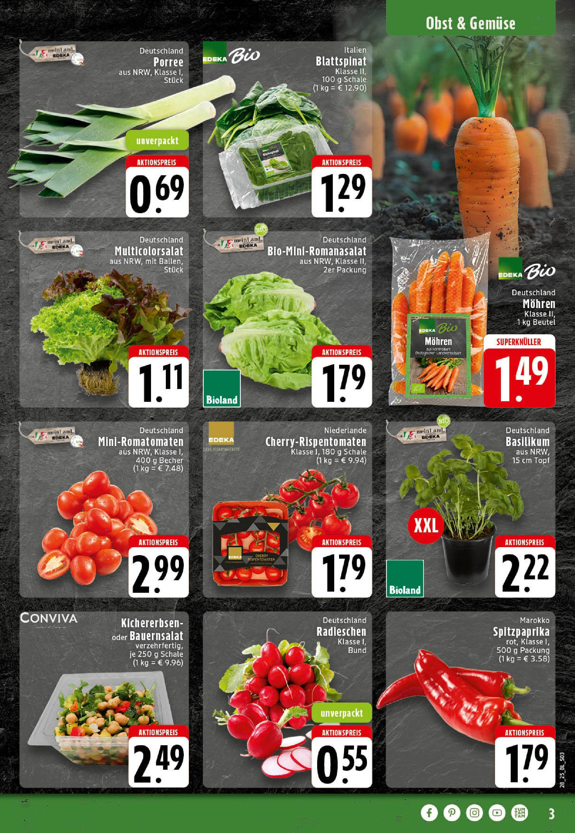 Edeka prospekt Rheine	 (ab 06.07.2025) » Angebote Online | Seite: 3 | Produkte: Mohren, Gemüse, Obst