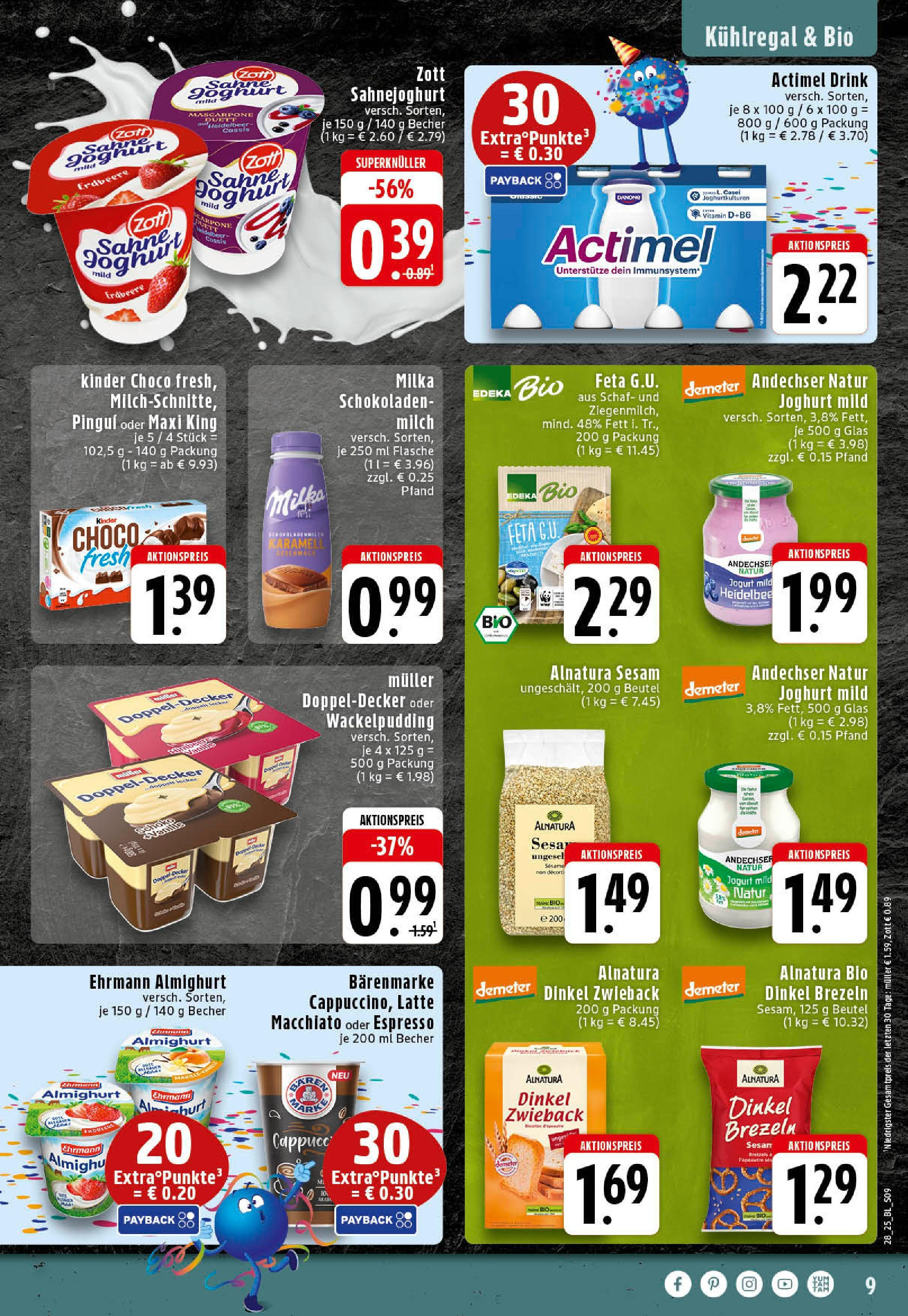 Edeka prospekt Rheine	 (ab 06.07.2025) » Angebote Online | Seite: 9 | Produkte: Ehrmann almighurt, Mascarpone, Joghurt, Milka