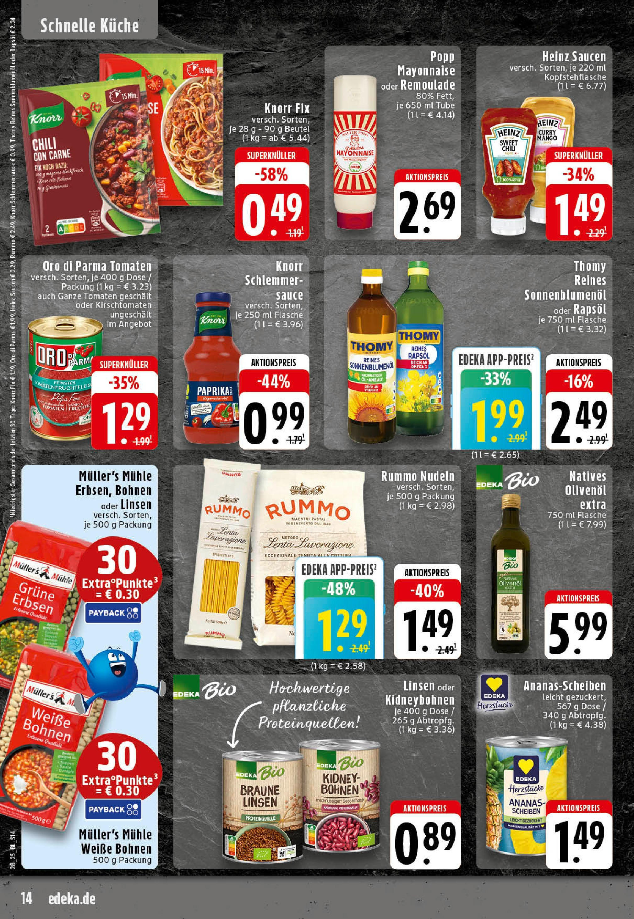 Edeka prospekt Rheine	 (ab 06.07.2025) » Angebote Online | Seite: 14 | Produkte: Knorr fix, Rapsöl, Sonnenblumenol, Mango