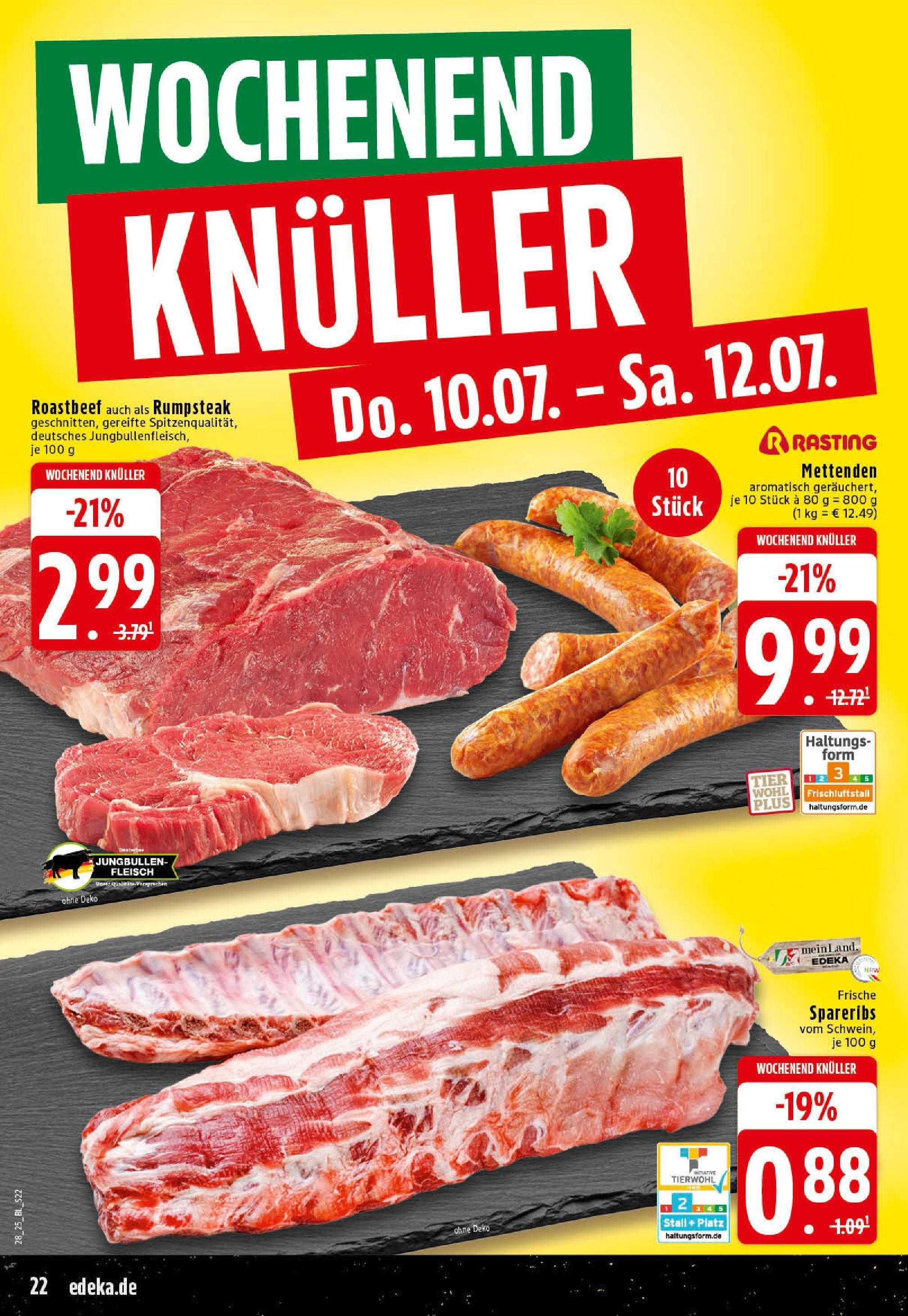 Edeka prospekt Rheine	 (ab 06.07.2025) » Angebote Online | Seite: 22 | Produkte: Rumpsteak, Roastbeef, Steak, Fleisch