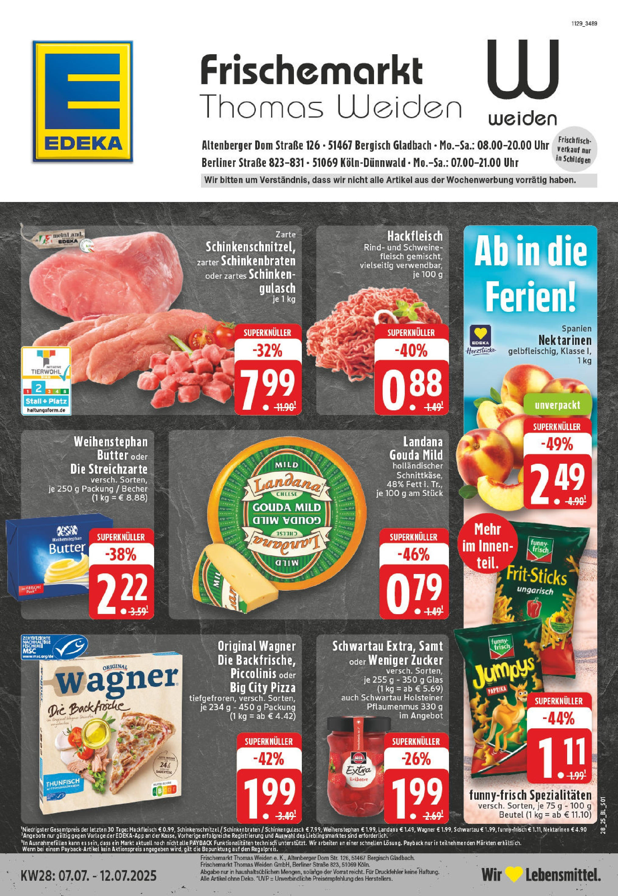 Edeka prospekt Köln	 (ab 07.07.2025) » Angebote Online | Seite: 1 | Produkte: Berliner, Butter, Funny frisch, Uhr