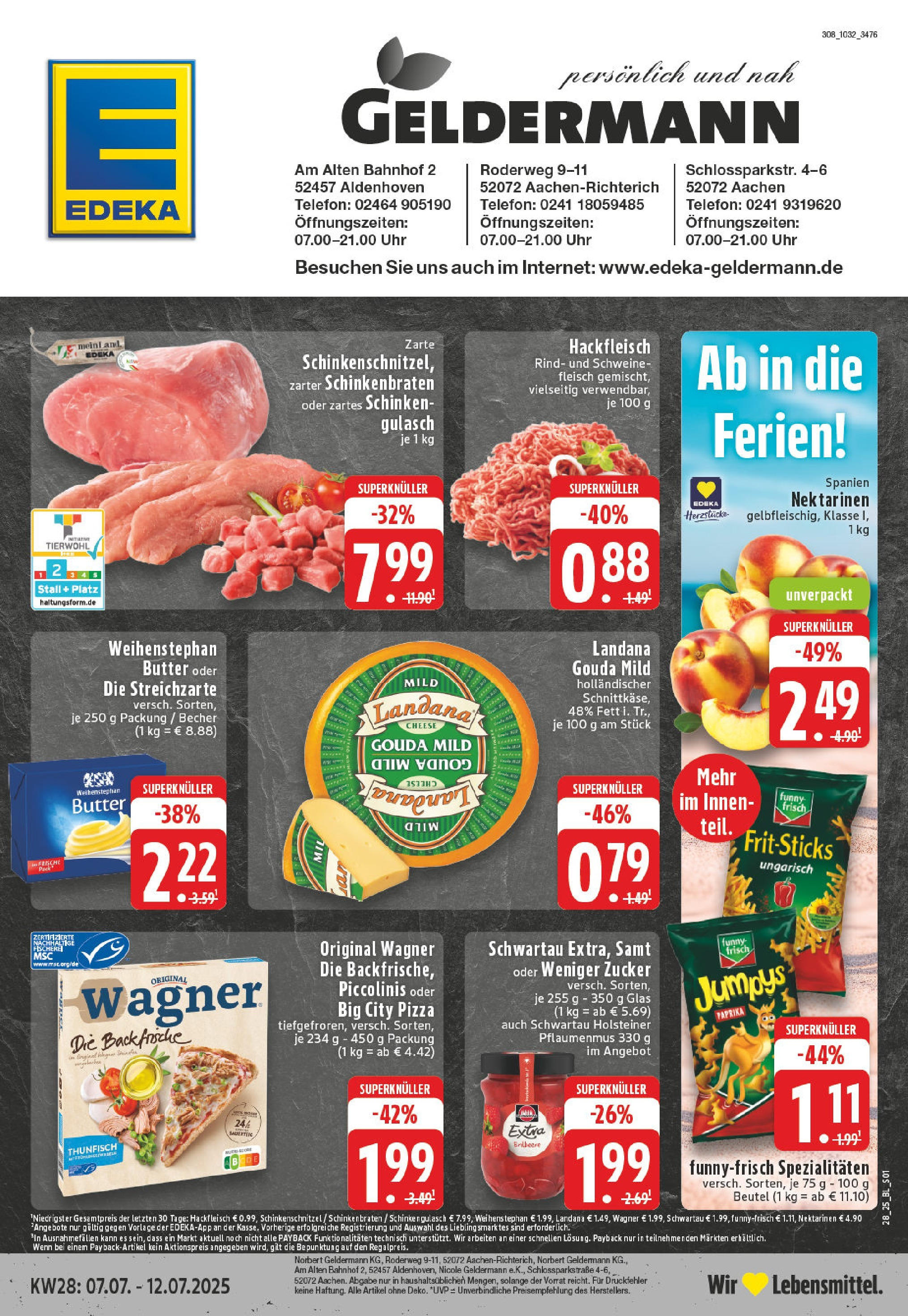 Edeka prospekt Aachen	 (ab 06.07.2025) » Angebote Online | Seite: 1 | Produkte: Butter, Paprika, Gulasch, Pizza