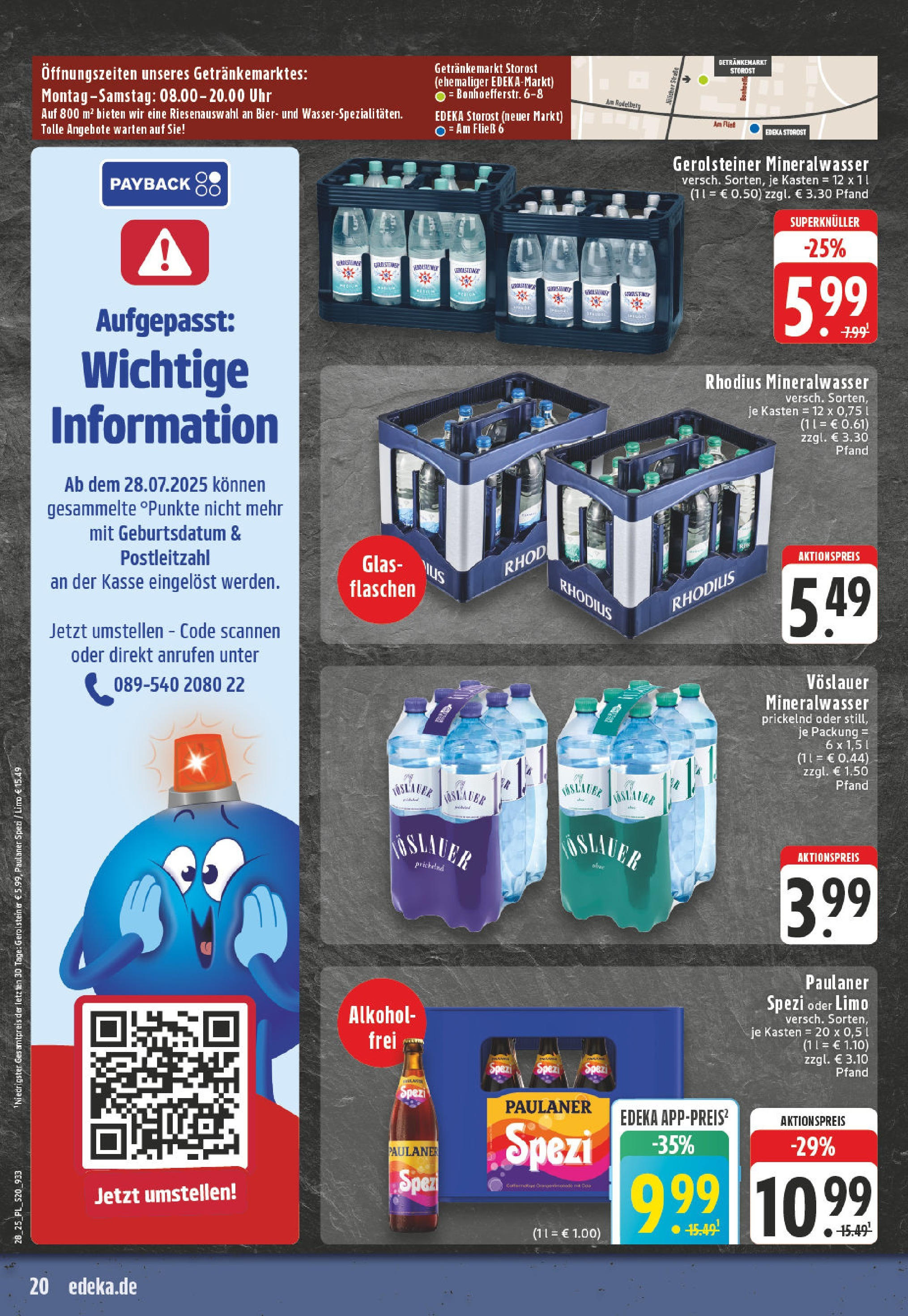 Edeka prospekt Eschweiler-Dürwiß	 (ab 06.07.2025) » Angebote Online | Seite: 20 | Produkte: Bier, Paulaner spezi, Uhr, Paulaner