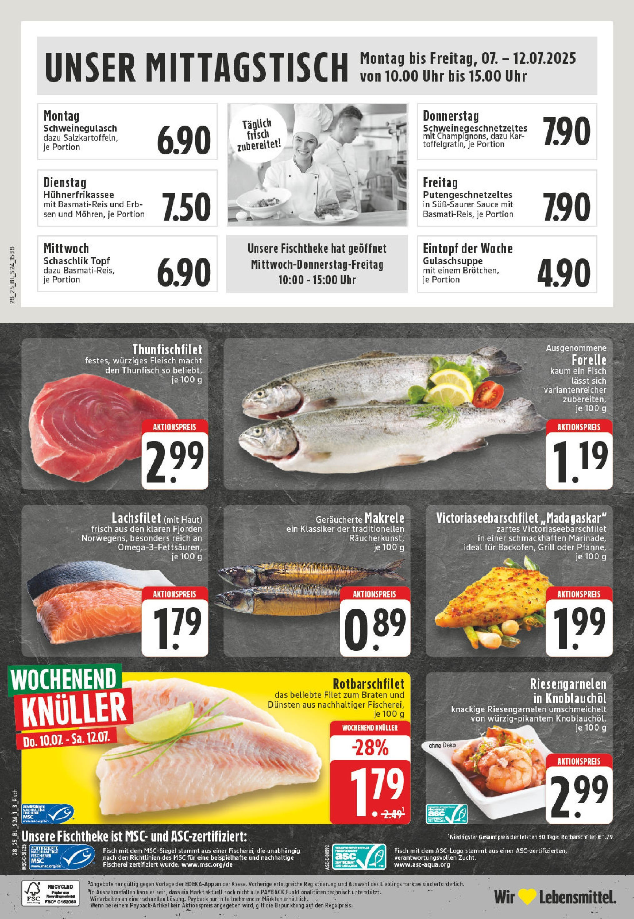 Edeka prospekt Essen	 (ab 06.07.2025) » Angebote Online | Seite: 24 | Produkte: Basmatireis, Fisch, Fleisch, Uhr