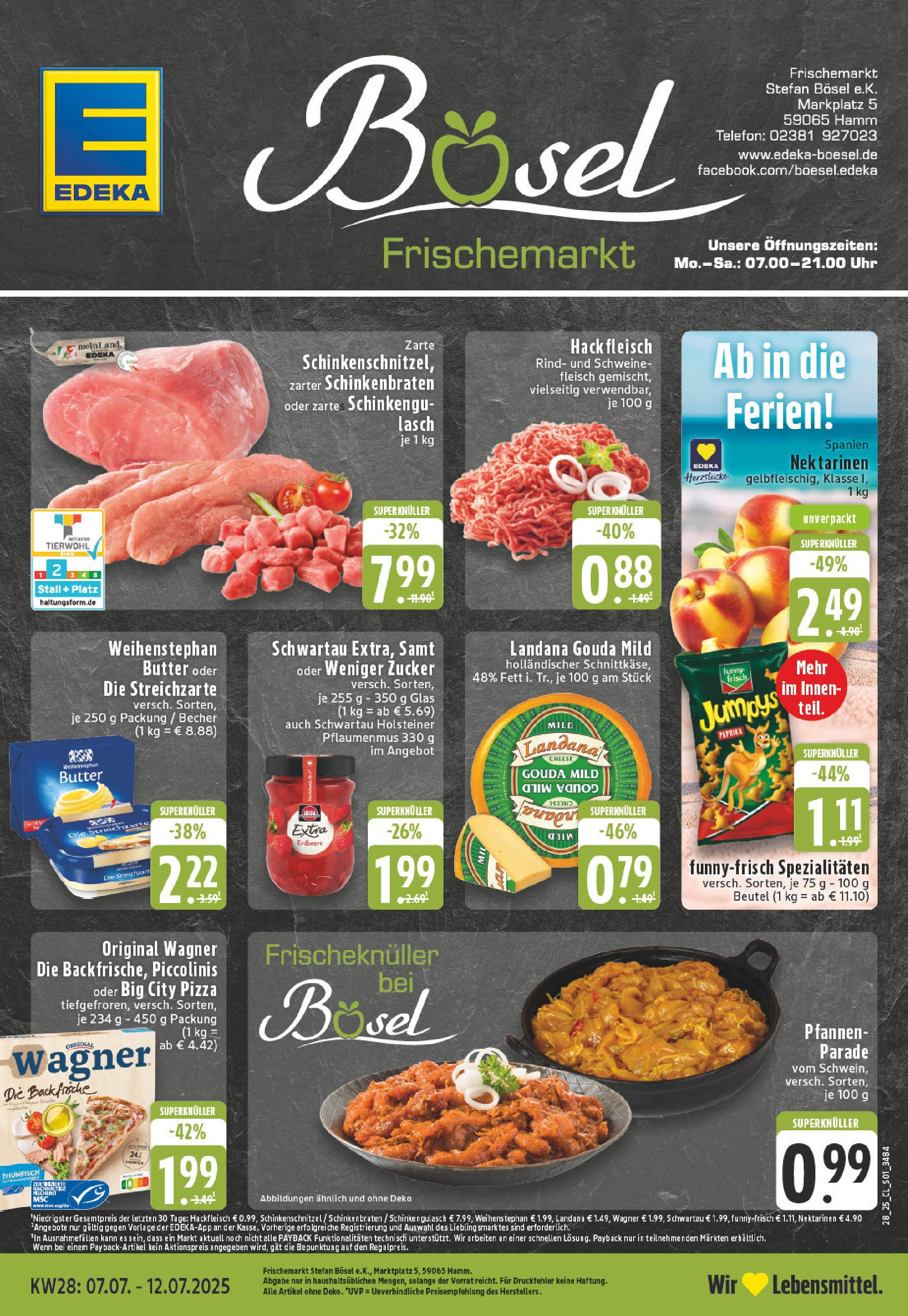 Edeka prospekt Hamm	 (ab 06.07.2025) » Angebote Online | Seite: 1 | Produkte: Schweinefleisch, Fleisch, Uhr, Hackfleisch