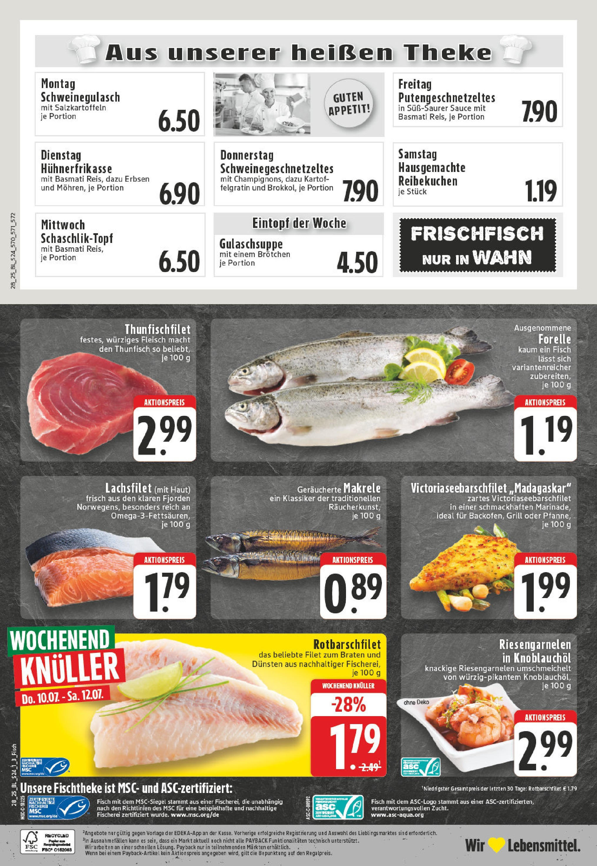 Edeka prospekt Köln	 (ab 06.07.2025) » Angebote Online | Seite: 24 | Produkte: Schweinegulasch, Theke, Thunfisch, Fleisch