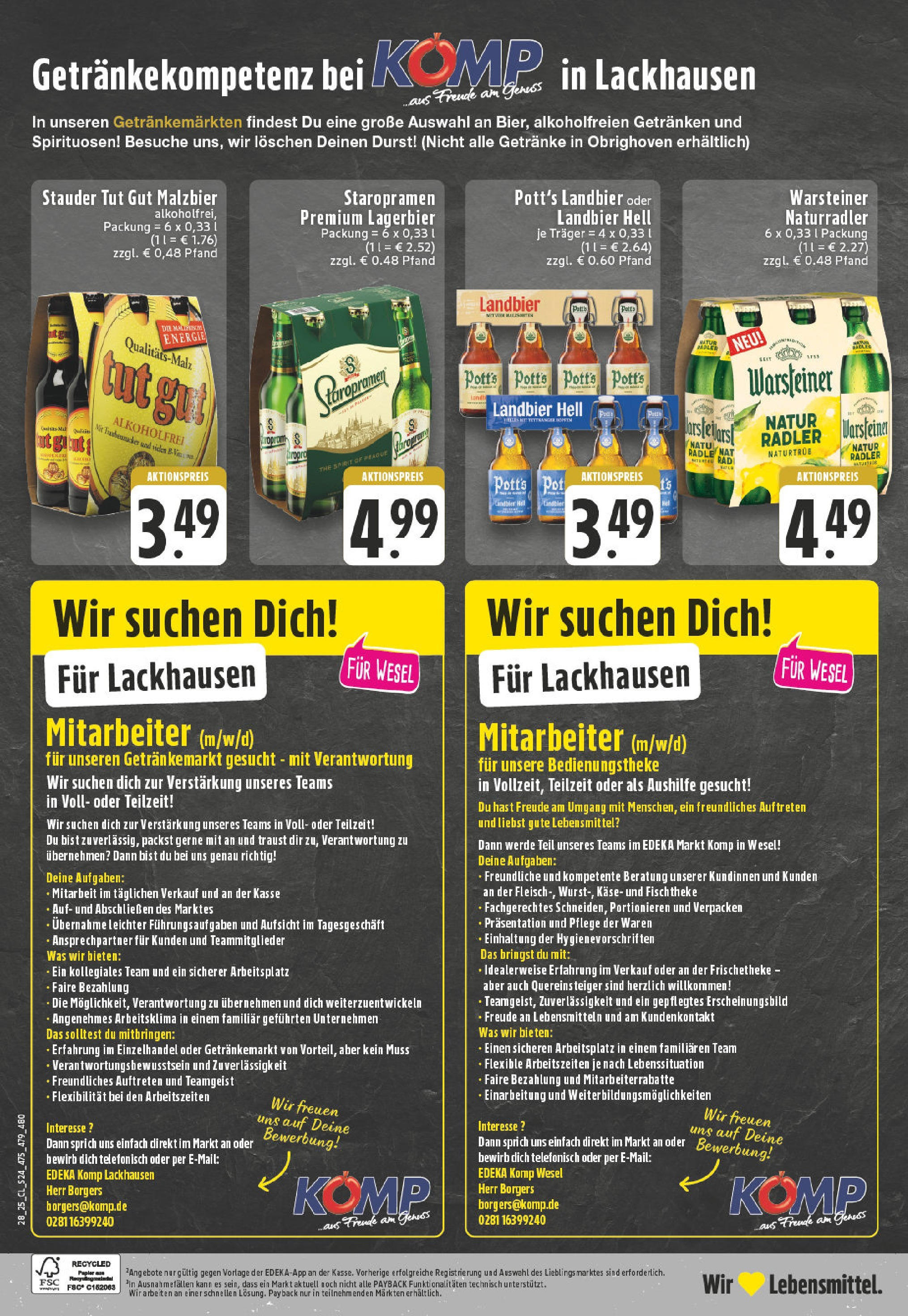 Edeka prospekt Wesel-Obrighoven	 (ab 06.07.2025) » Angebote Online | Seite: 24 | Produkte: Käse, Theke, Radler, Warsteiner