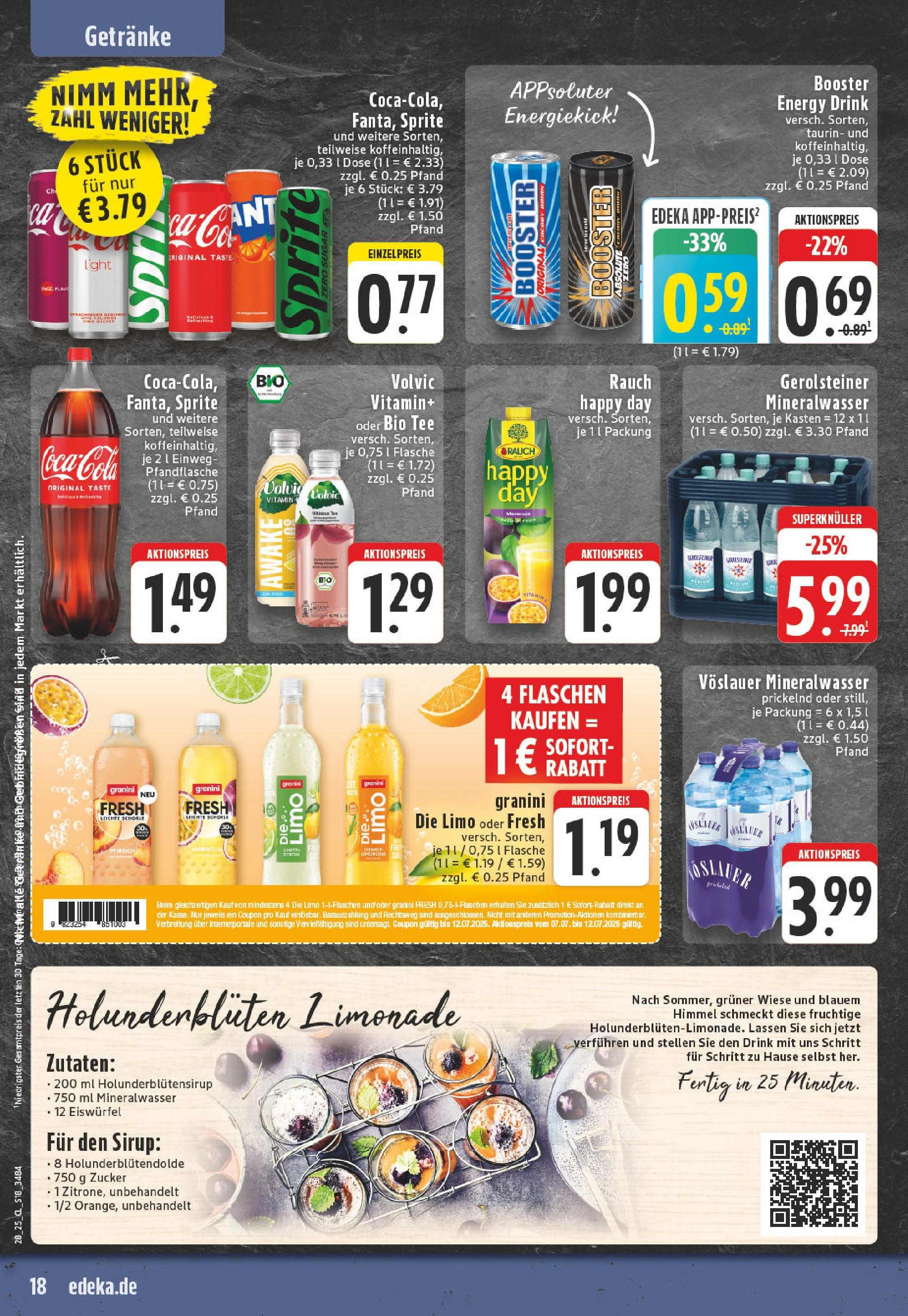 Edeka prospekt Hamm	 (ab 06.07.2025) » Angebote Online | Seite: 18 | Produkte: Sprite, Zucker, Pfirsich, Granini