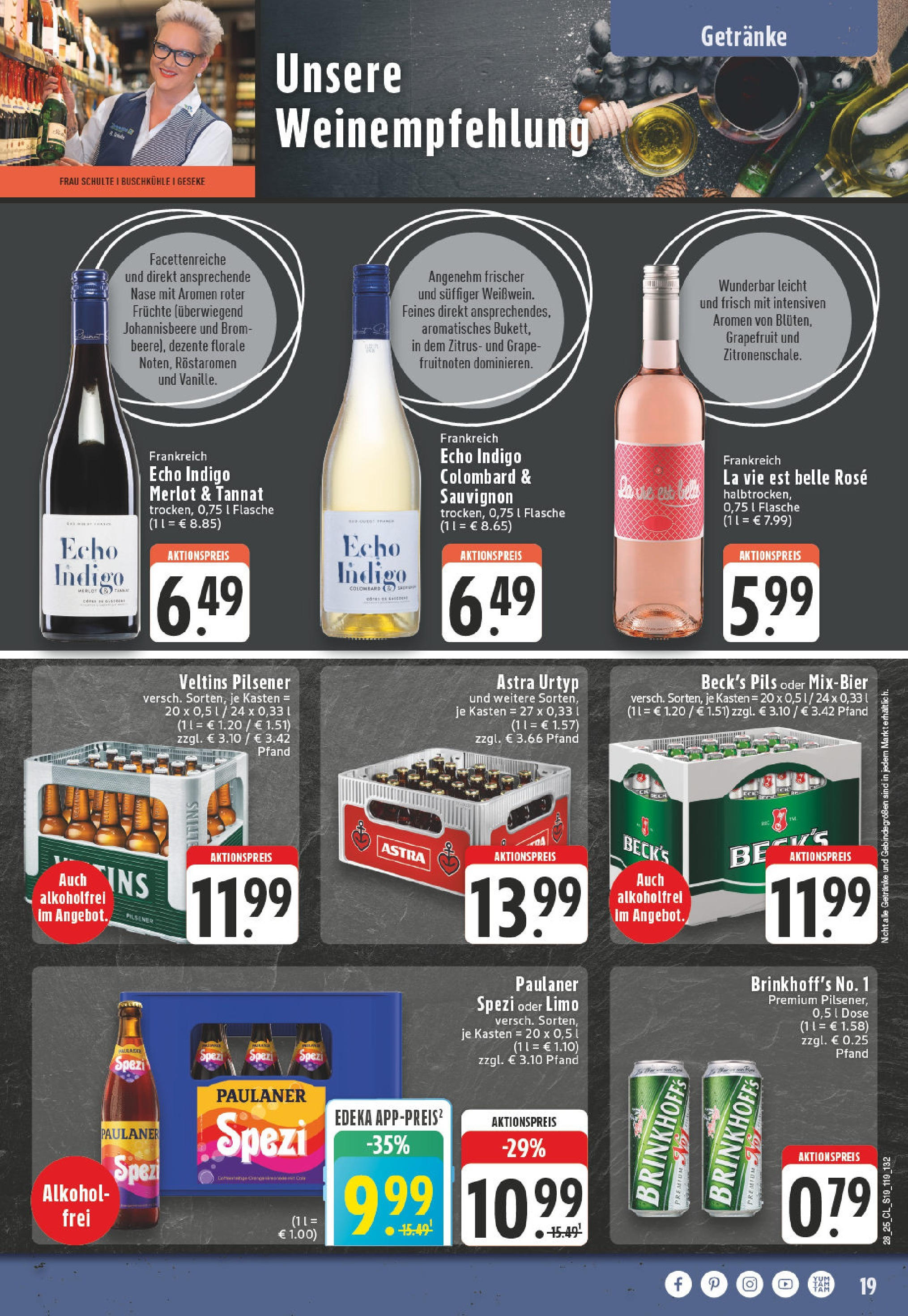Edeka prospekt Rüthen	 (ab 06.07.2025) » Angebote Online | Seite: 19 | Produkte: Paulaner spezi, Astra, Grapefruit, Paulaner