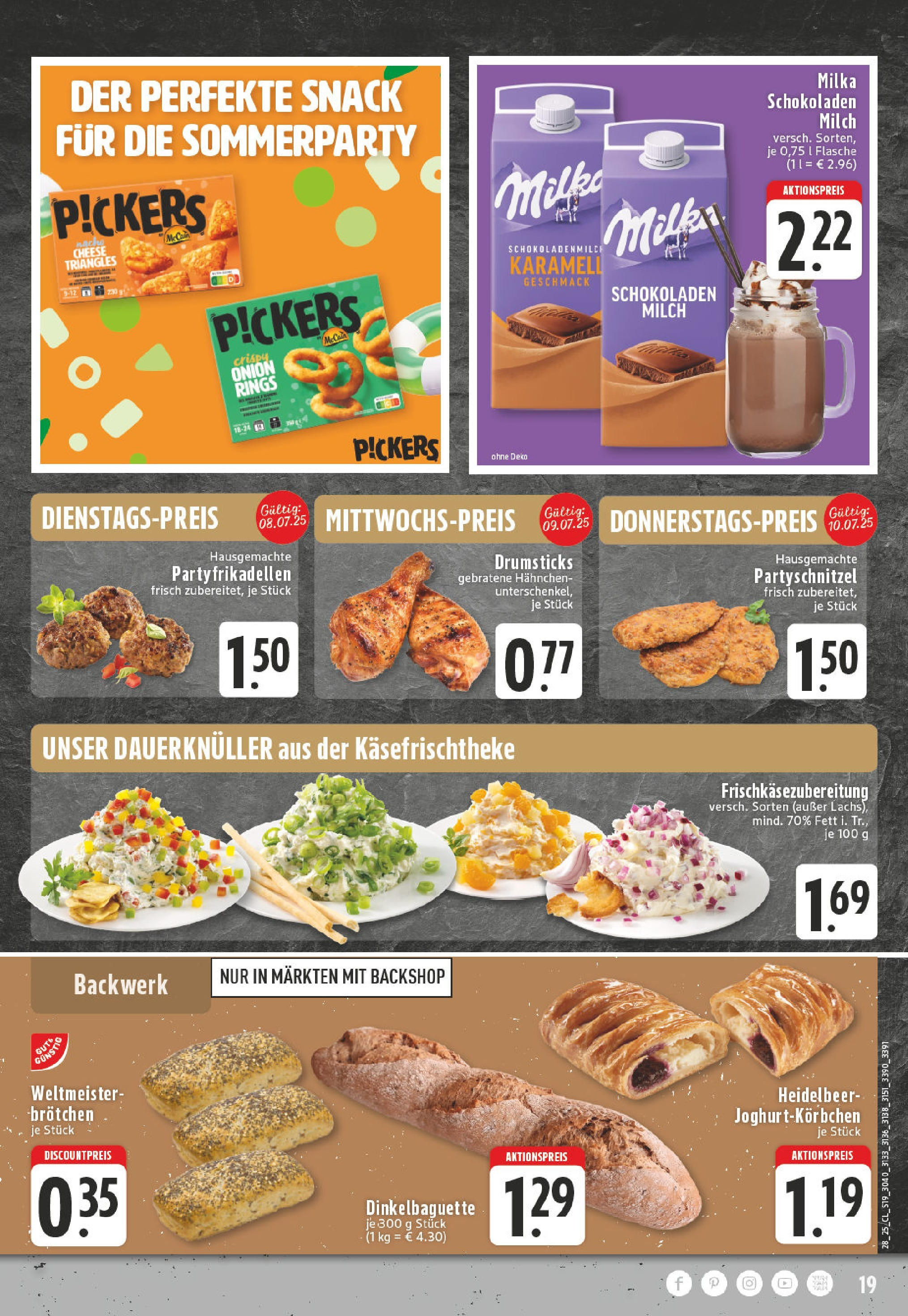Edeka prospekt Kerken-Nieukerk	 (ab 06.07.2025) » Angebote Online | Seite: 19 | Produkte: Hahnchen, Milch, McCain, Milka