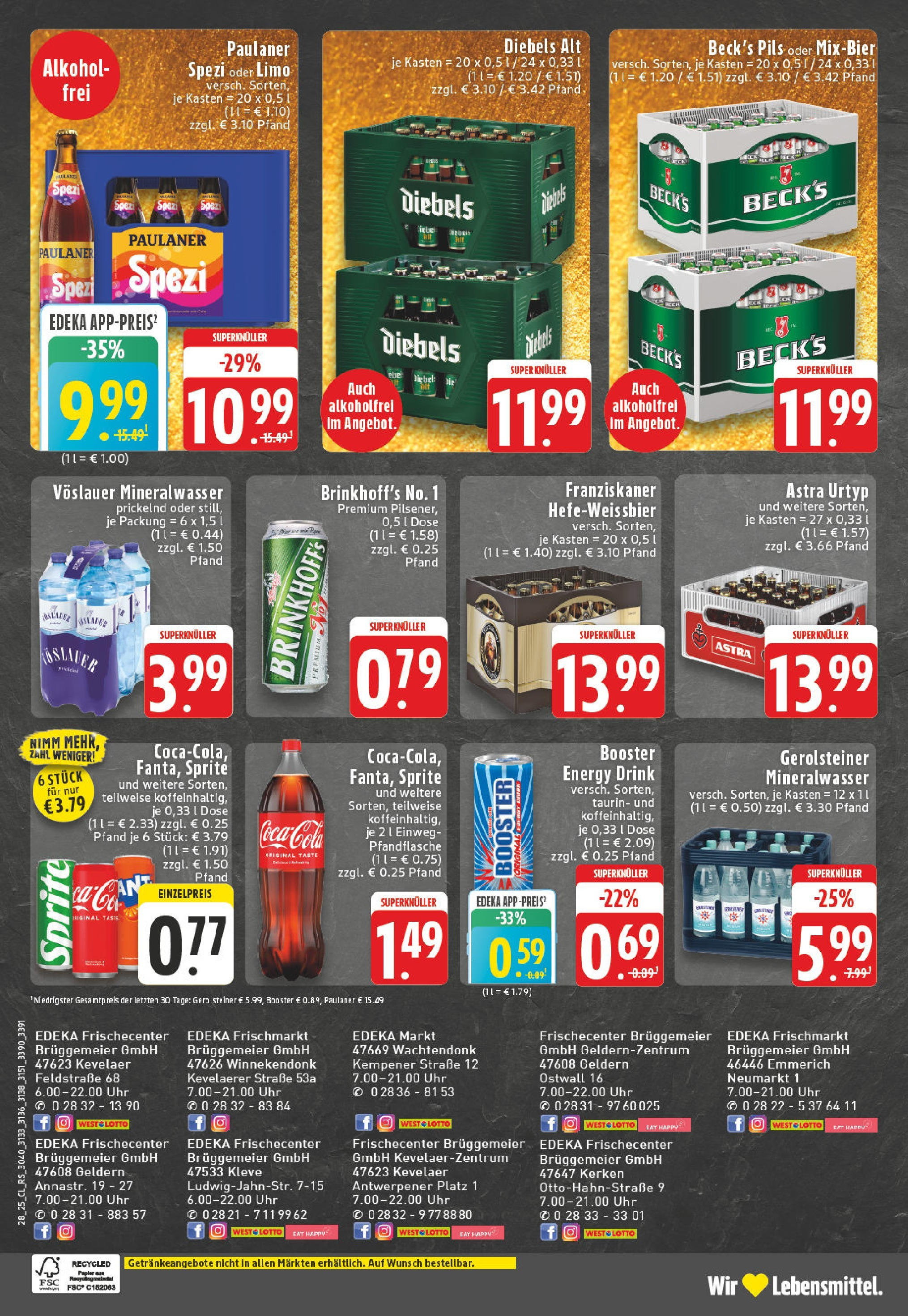 Edeka prospekt Kerken-Nieukerk	 (ab 06.07.2025) » Angebote Online | Seite: 24 | Produkte: Cola, Paulaner spezi, Uhr, Gerolsteiner