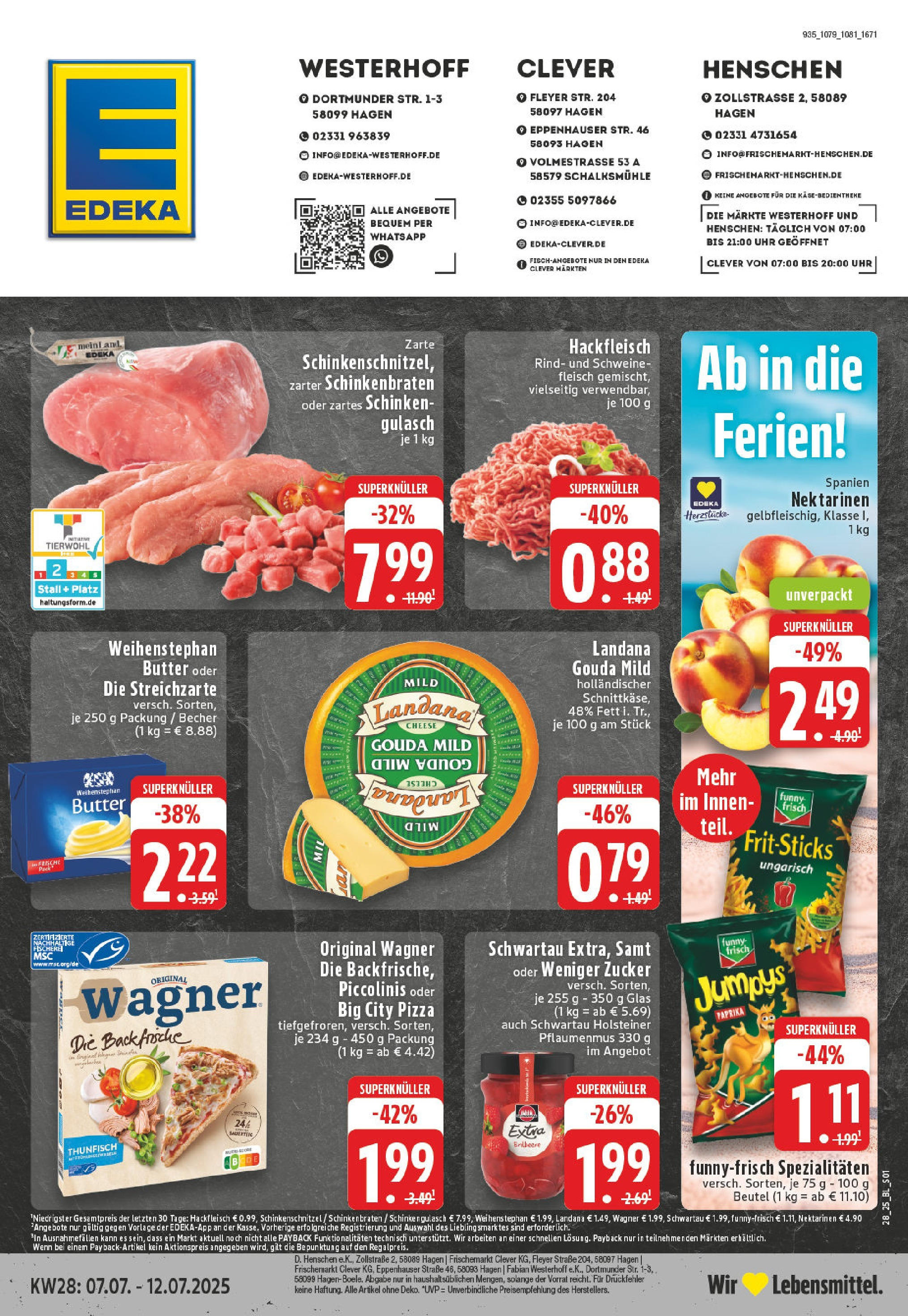 Edeka prospekt Hagen	 (ab 06.07.2025) » Angebote Online | Seite: 1 | Produkte: Gouda, Funny frisch, Paprika, Schinken