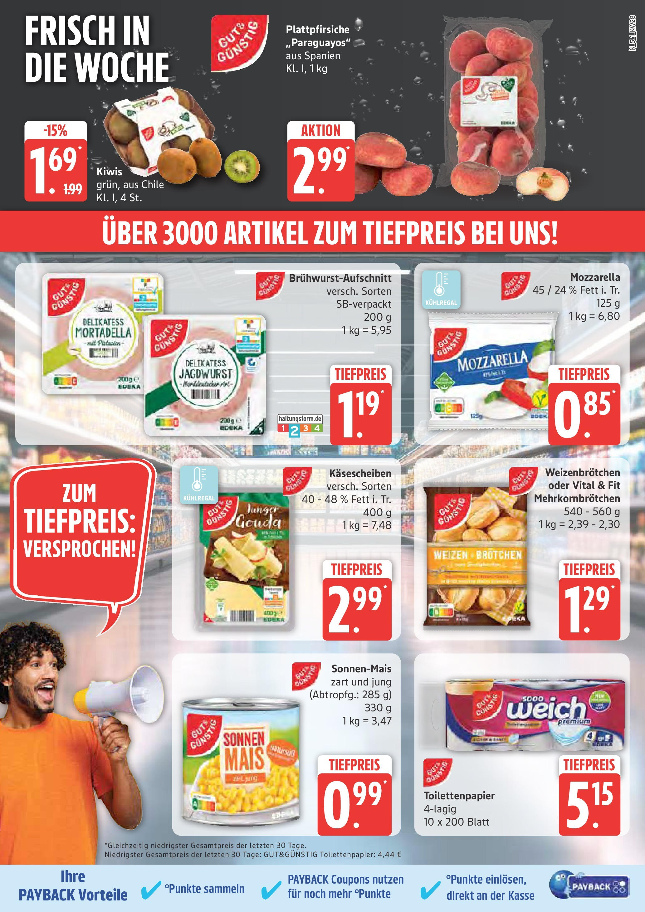 Marktkauf - Marktkauf: Wochenangebote (ab 06.07.2025) » Angebote online | Seite: 5 | Produkte: Mozzarella, Gouda, Kiwi, Toilettenpapier