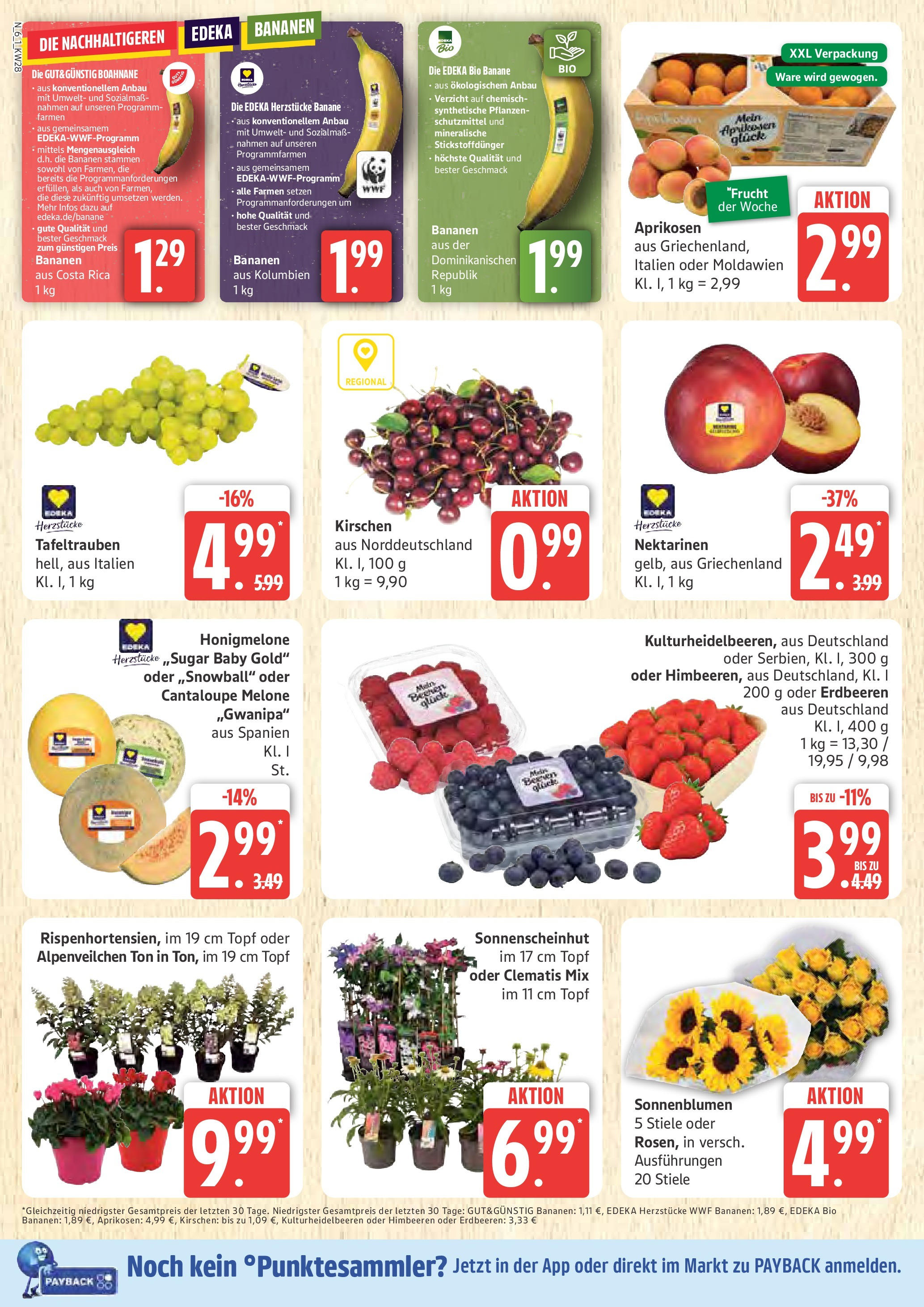 Marktkauf - Marktkauf: Wochenangebote (ab 06.07.2025) » Angebote online | Seite: 6 | Produkte: Nektarinen, Bananen, Kirschen, Honigmelone