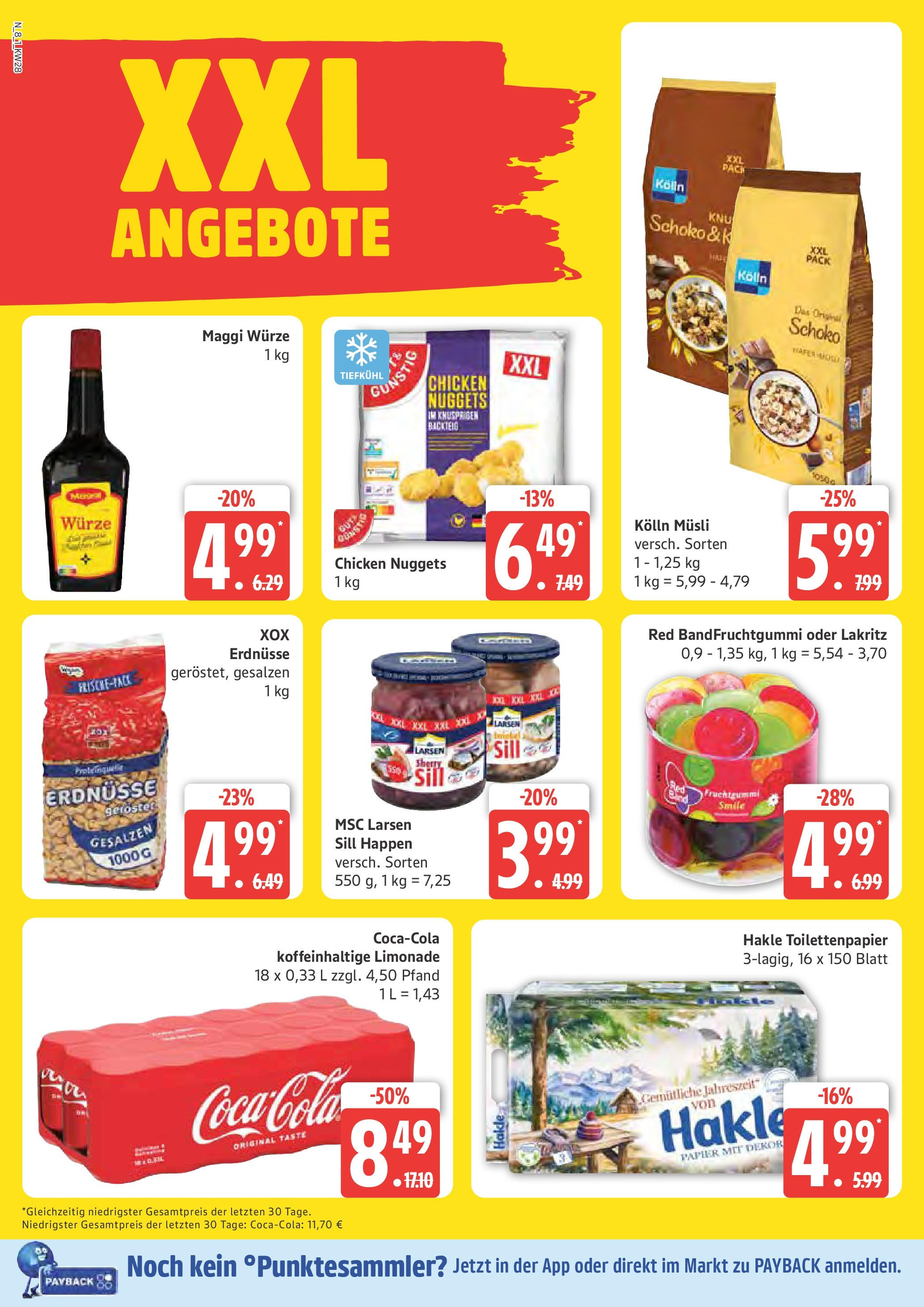 Marktkauf - Marktkauf: Wochenangebote (ab 06.07.2025) » Angebote online | Seite: 8 | Produkte: Erdnüsse, Kolln musli, Maggi, Toilettenpapier
