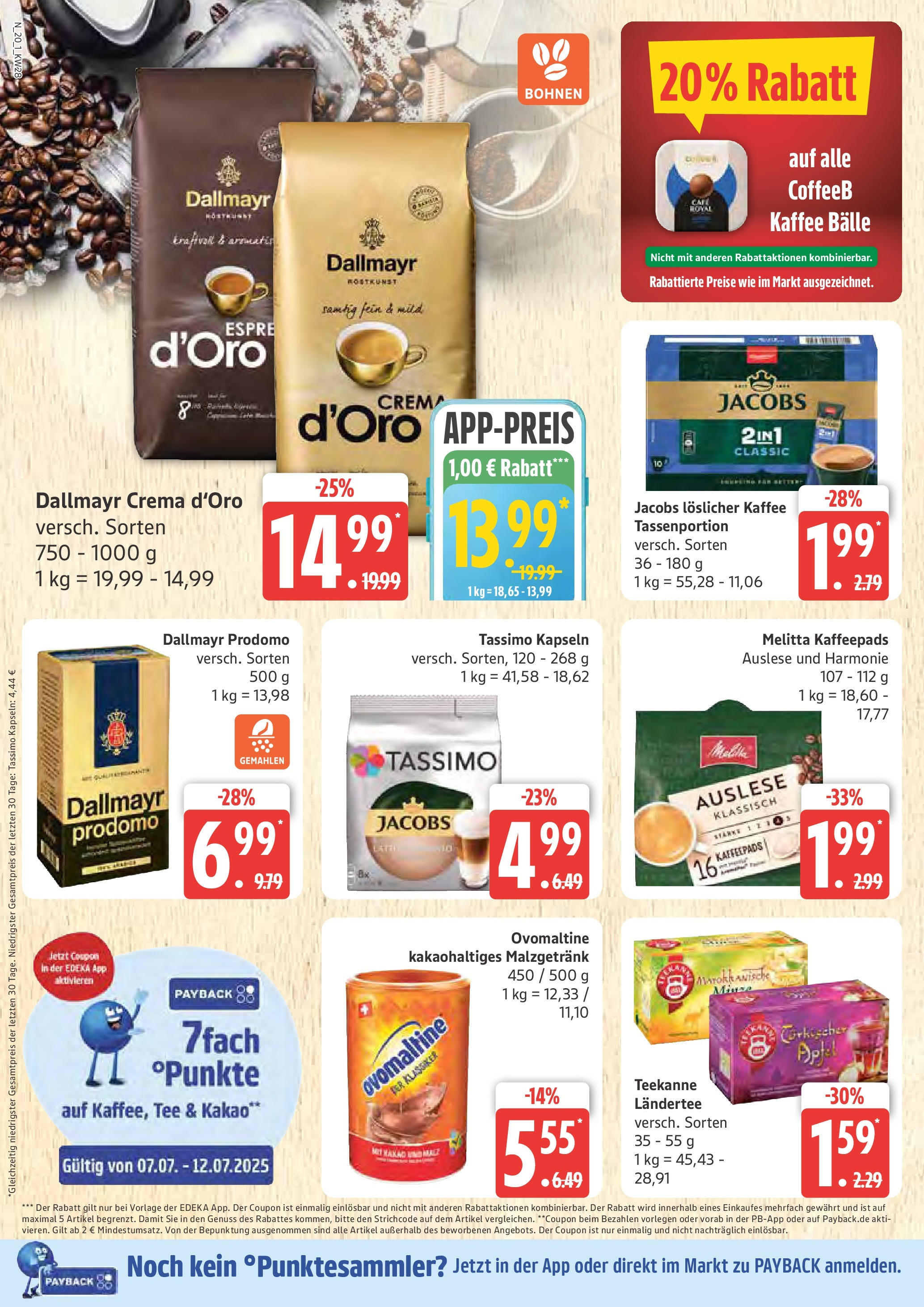 Marktkauf - Marktkauf: Wochenangebote (ab 06.07.2025) » Angebote online | Seite: 20 | Produkte: Ovomaltine, Kaffeepads, Teekanne, Tee