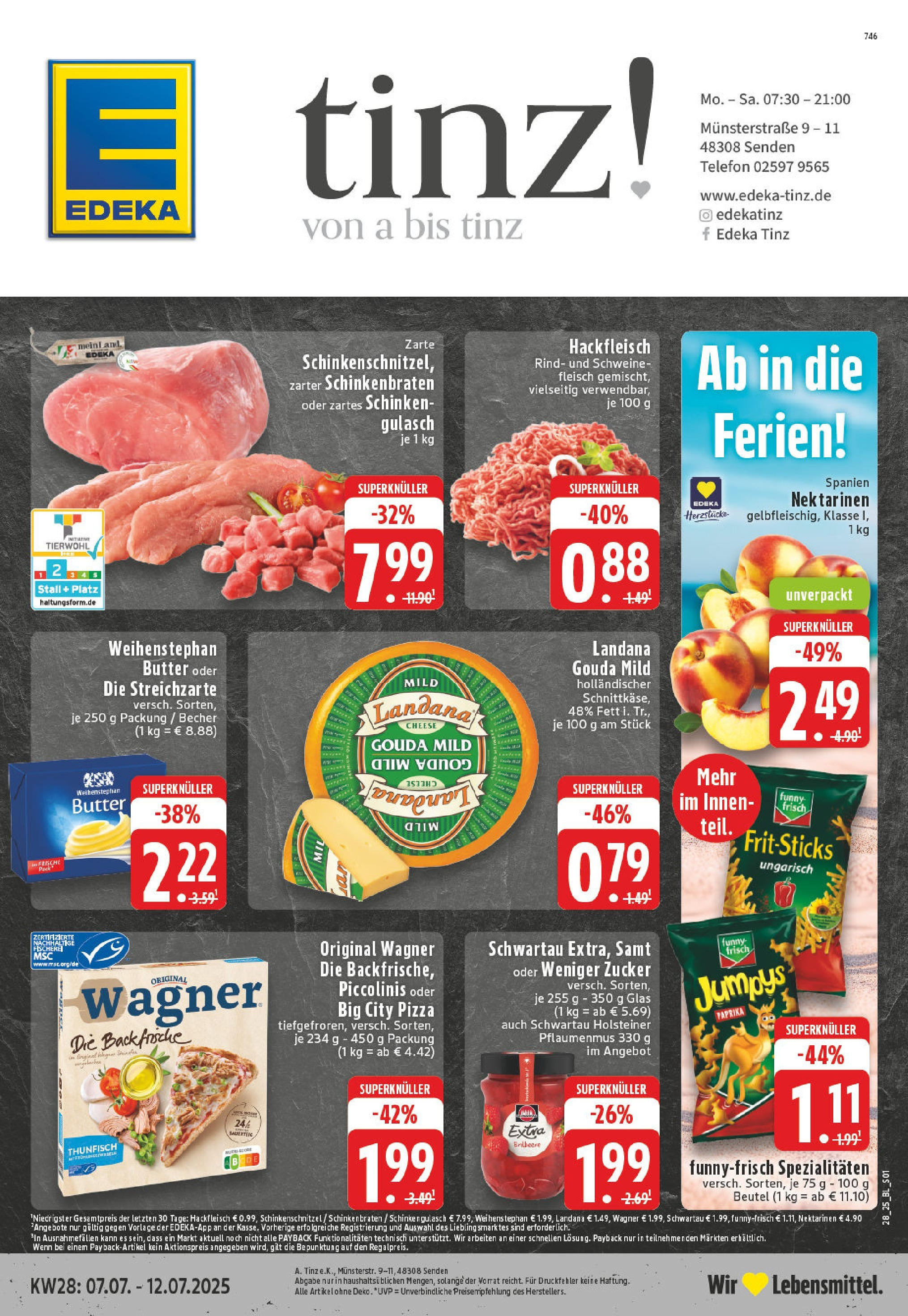 Edeka prospekt Senden	 (ab 06.07.2025) » Angebote Online | Seite: 1 | Produkte: Butter, Weihenstephan butter, Gulasch, Telefon